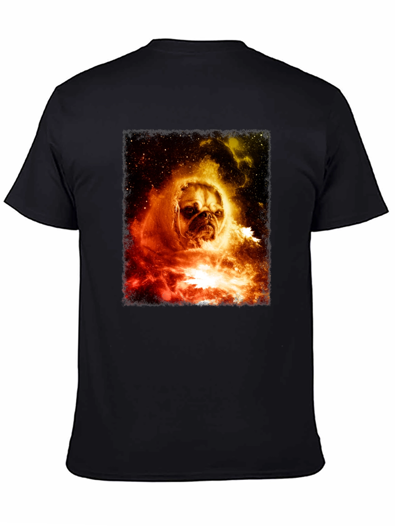 Cosmic Pug Graphic T-Shirt - Mens Black Tee