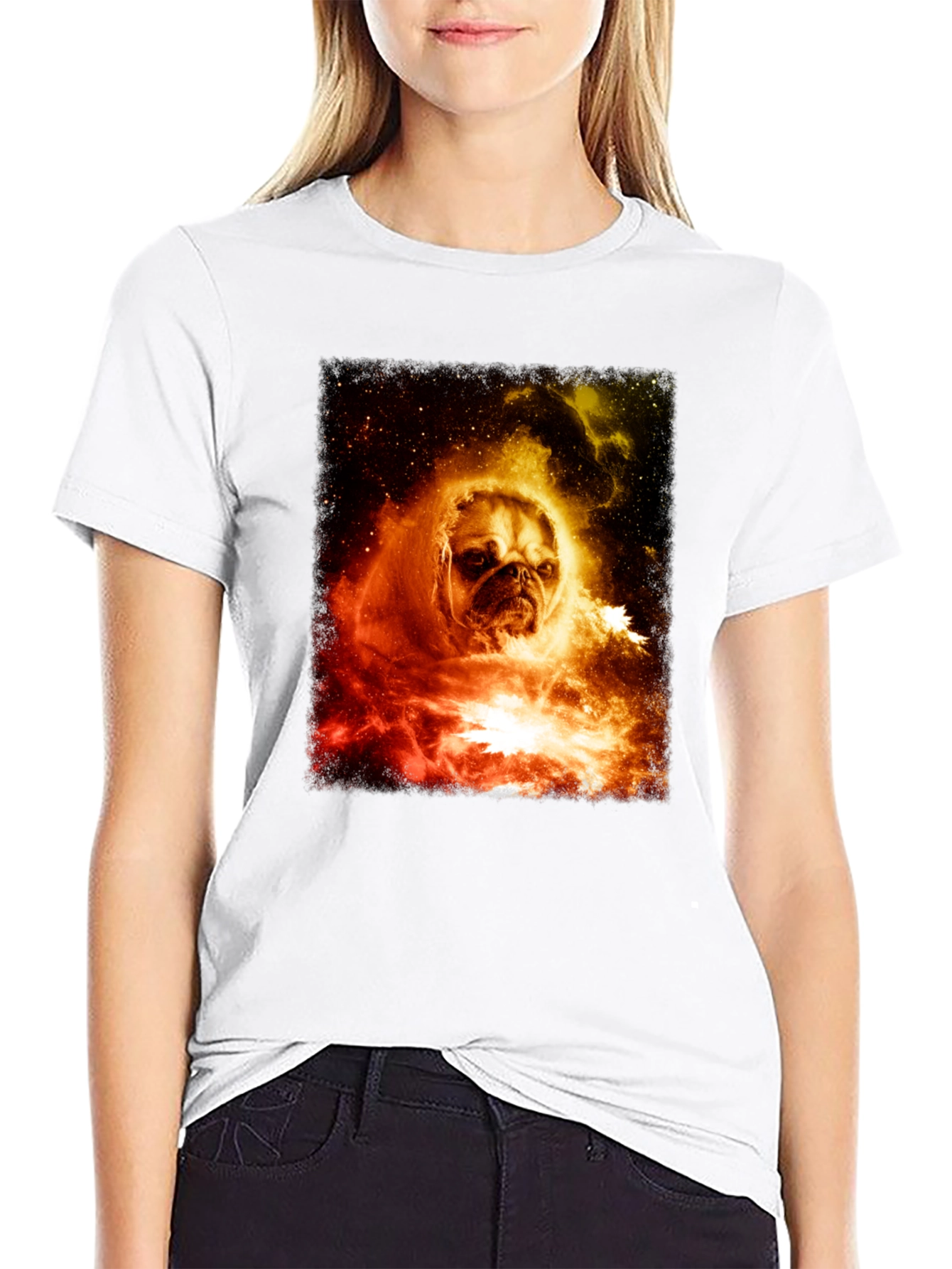 Cosmic Pug Graphic T-Shirt - Mens Black Tee