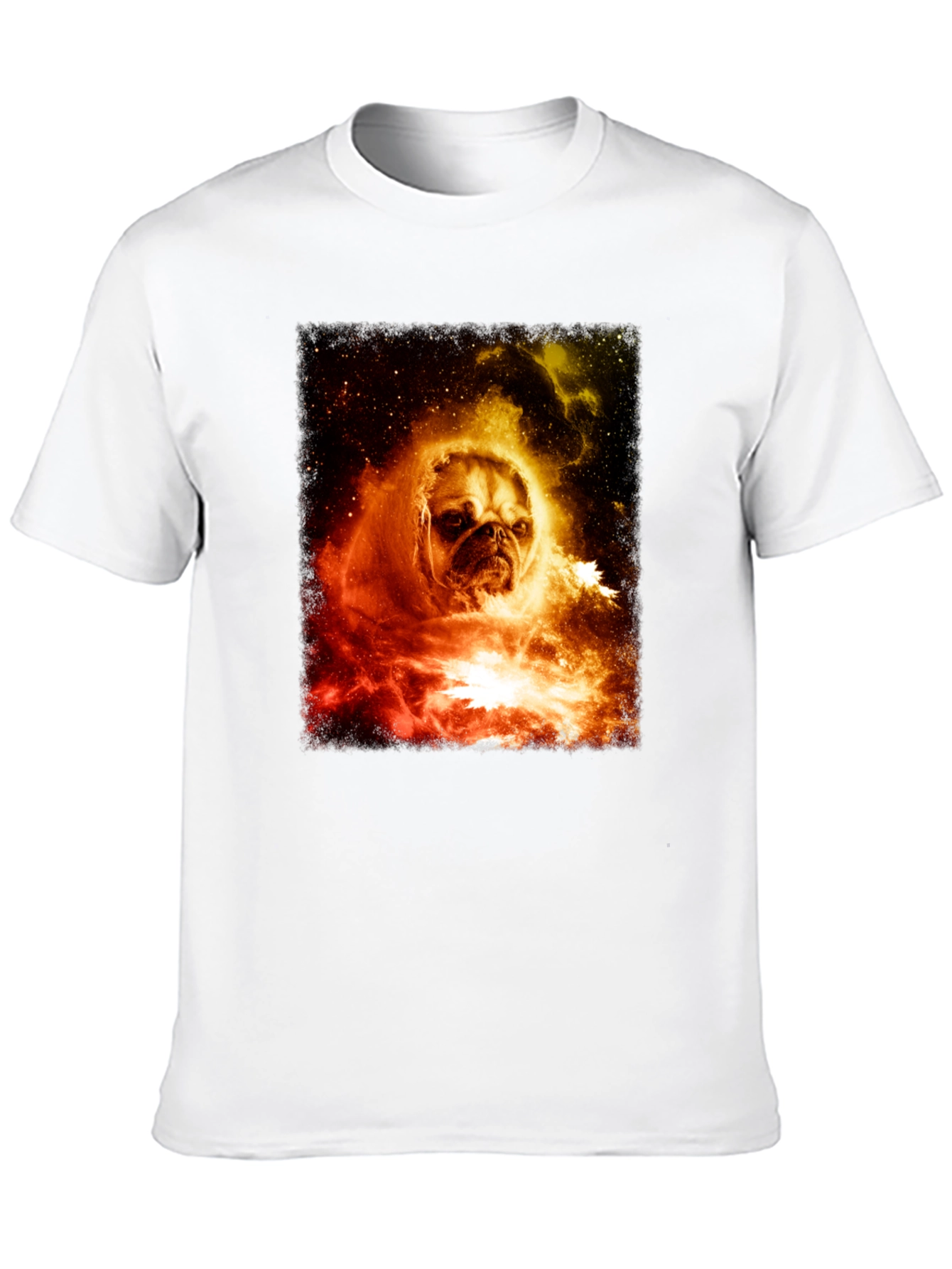 Cosmic Pug Graphic T-Shirt - Mens Black Tee