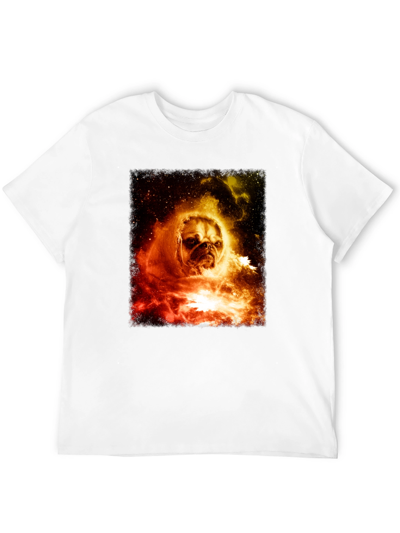 Cosmic Pug Graphic T-Shirt - Mens Black Tee
