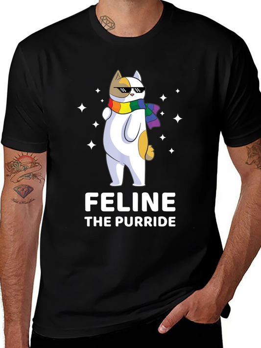 Feline The Purride LGBTQ+ Cat T-Shirt