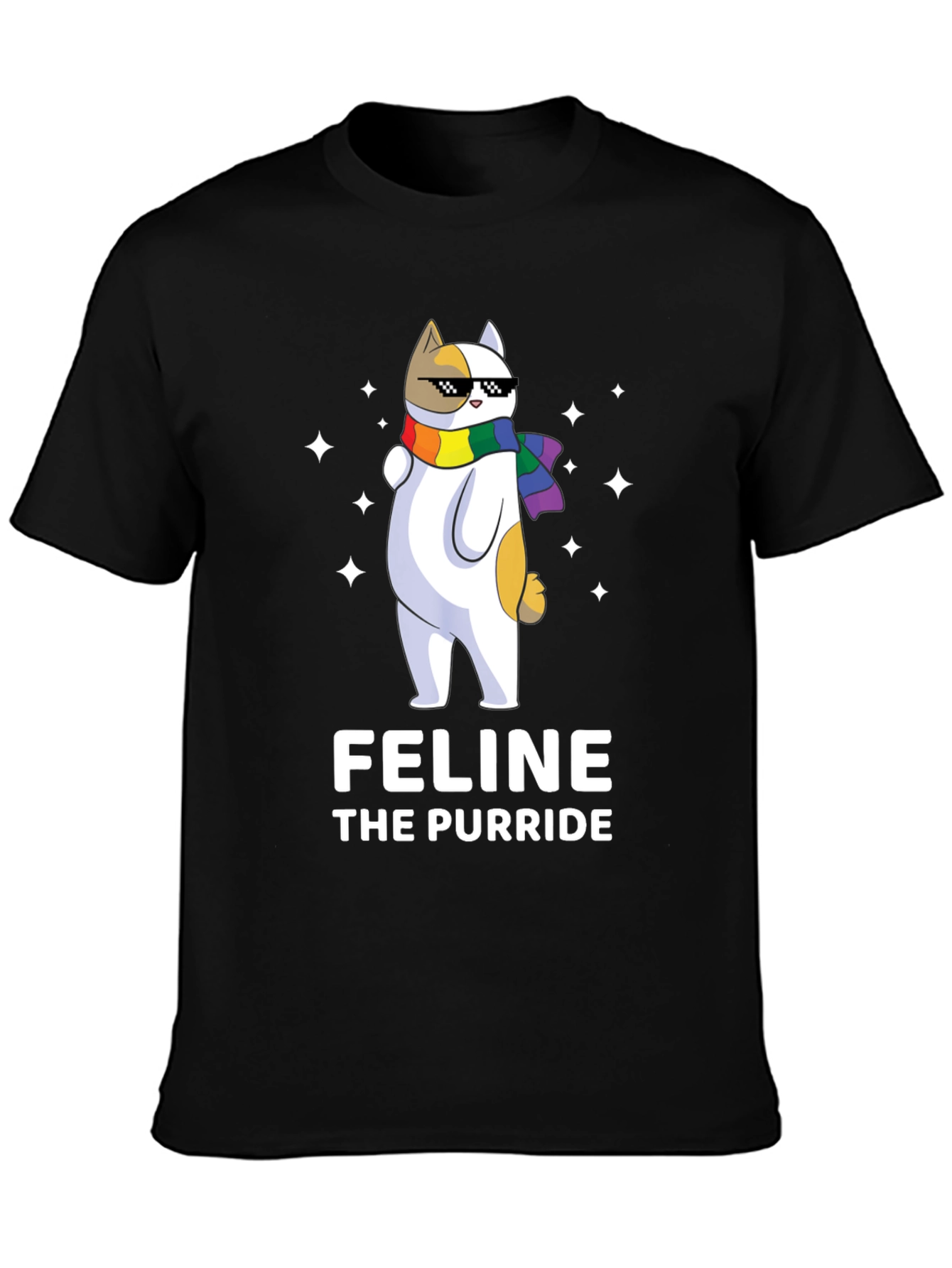 Feline The Purride LGBTQ+ Cat T-Shirt