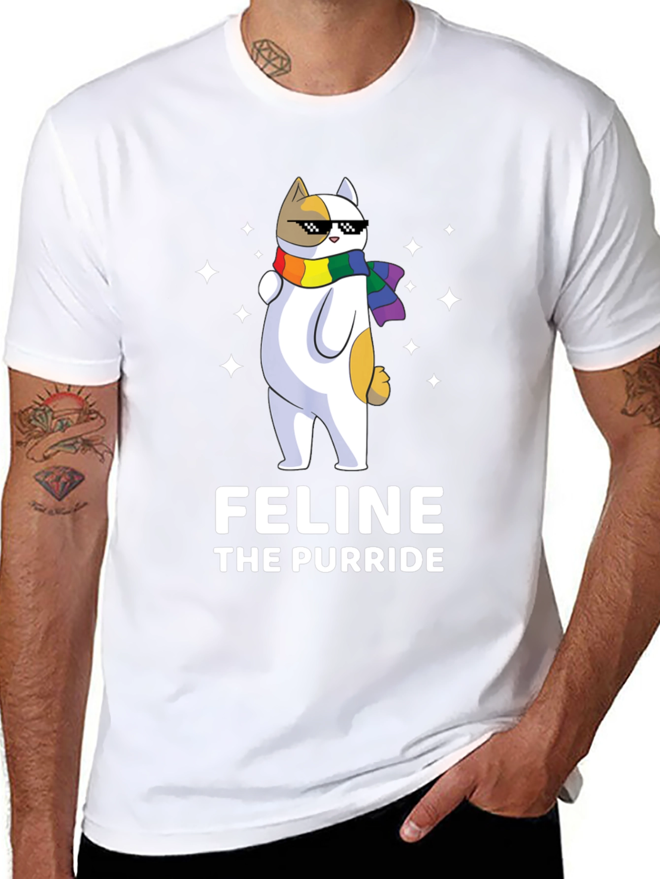 Feline The Purride LGBTQ+ Cat T-Shirt