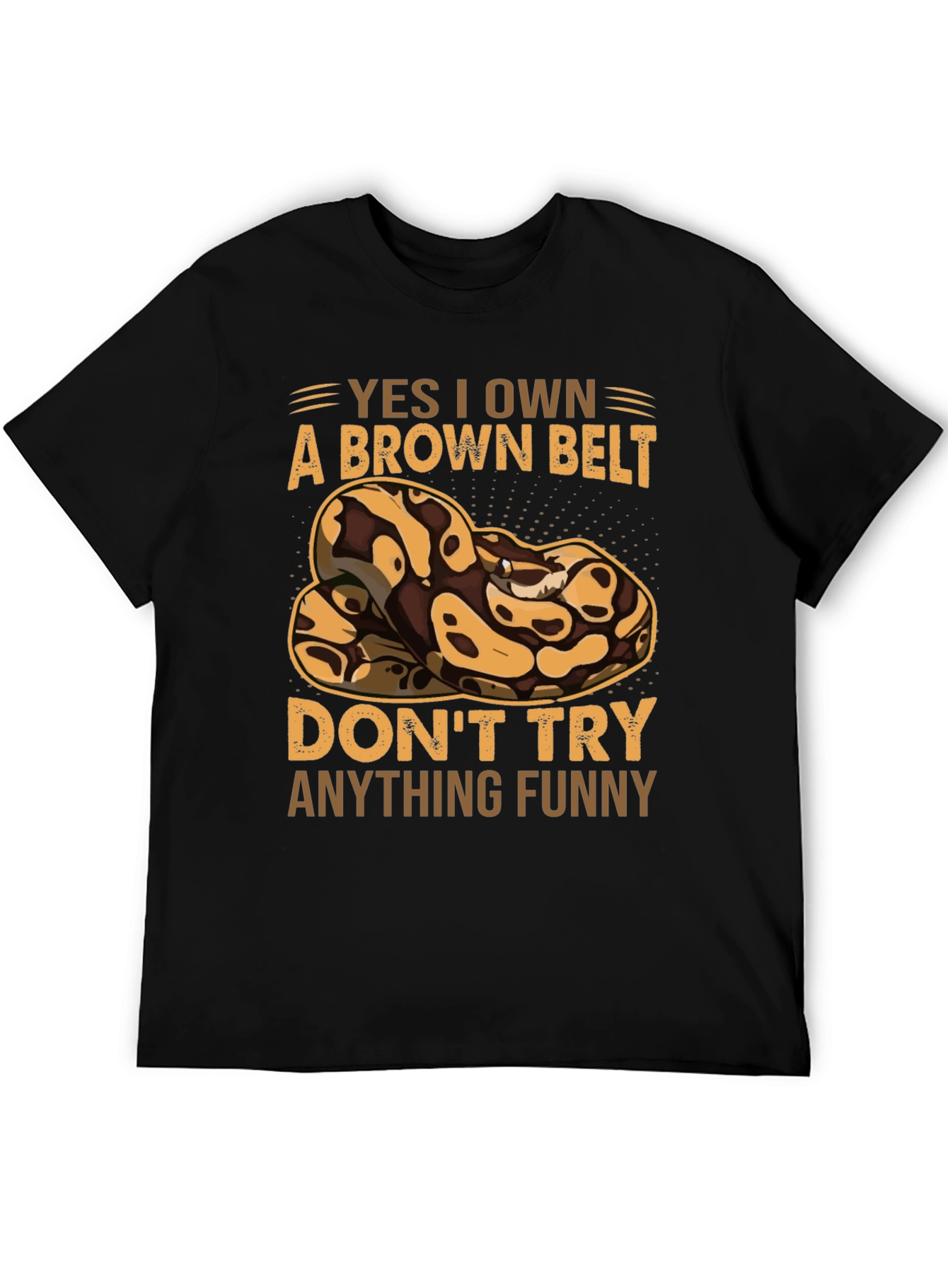Brown Belt Snake T-Shirt - Funny Novelty Tee