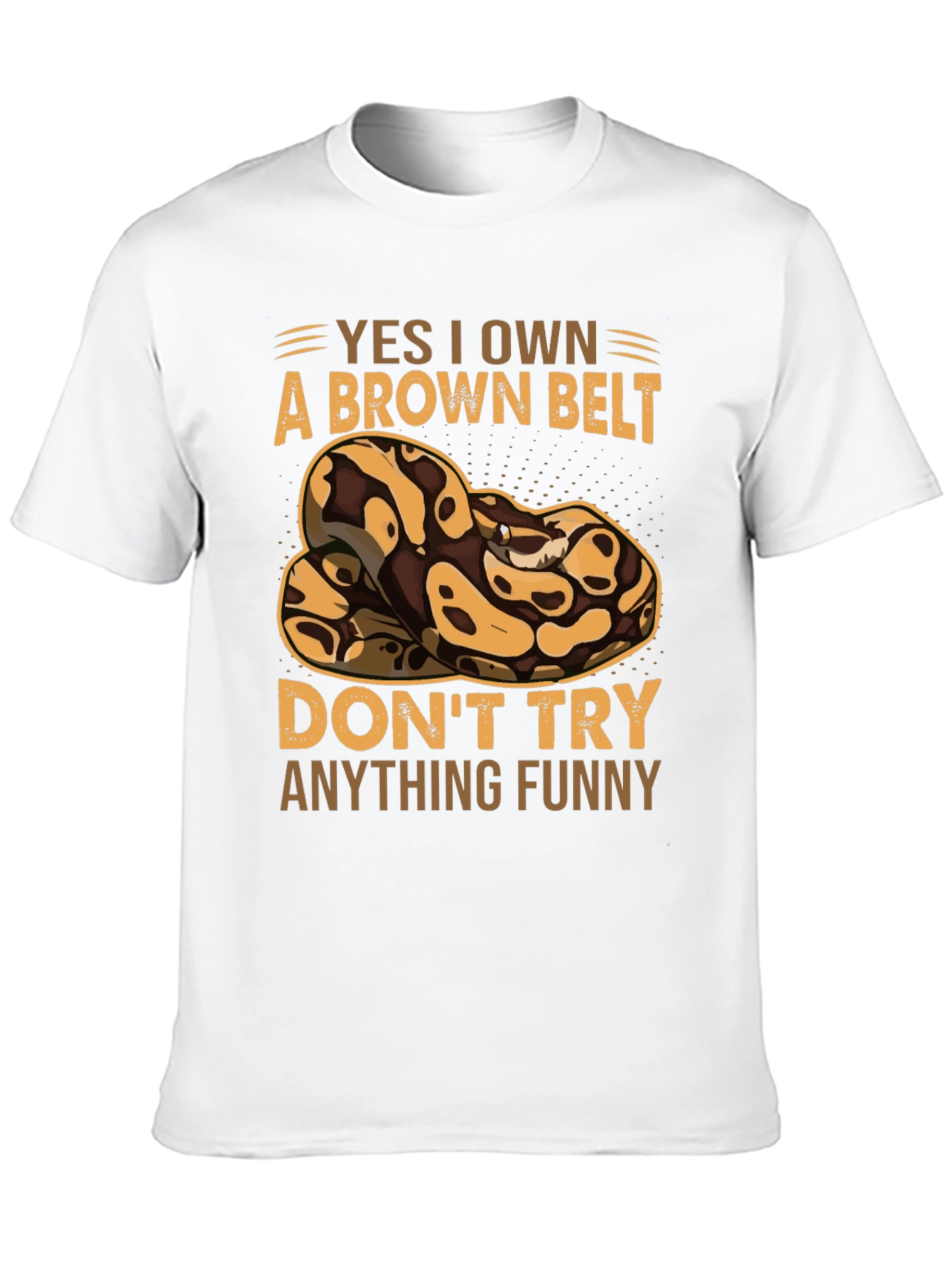 Brown Belt Snake T-Shirt - Funny Novelty Tee