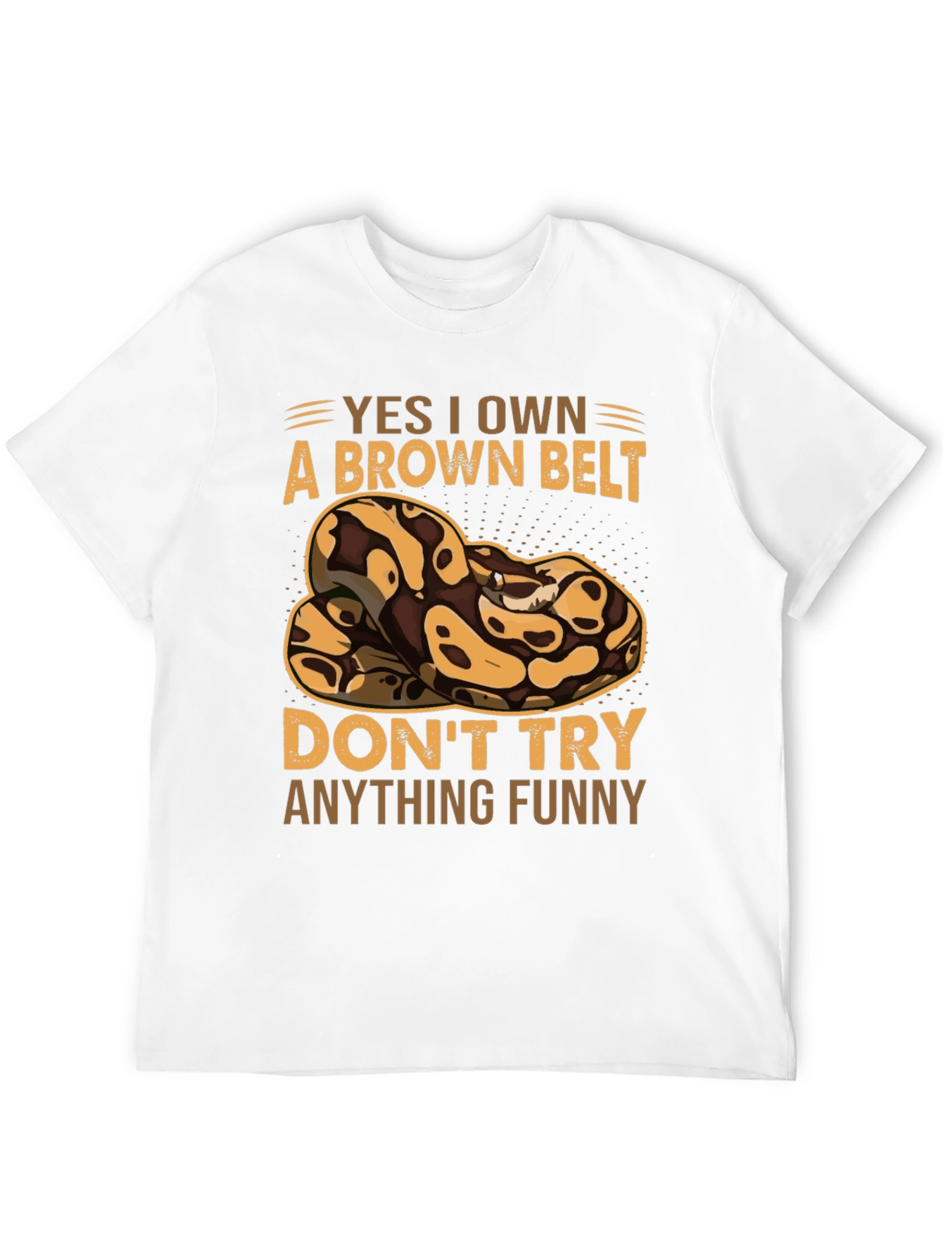 Brown Belt Snake T-Shirt - Funny Novelty Tee