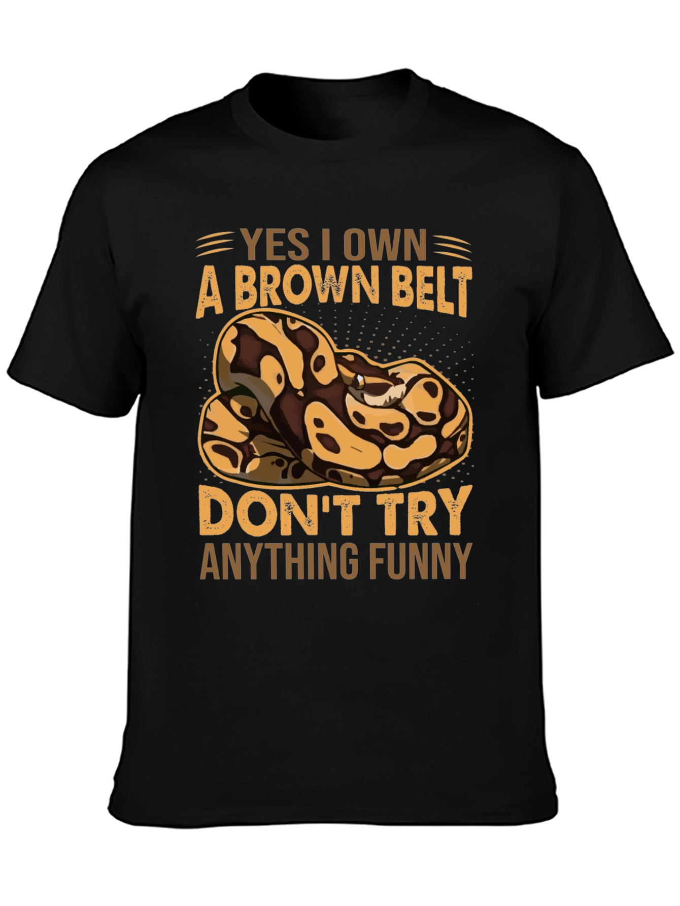 Brown Belt Snake T-Shirt - Funny Novelty Tee