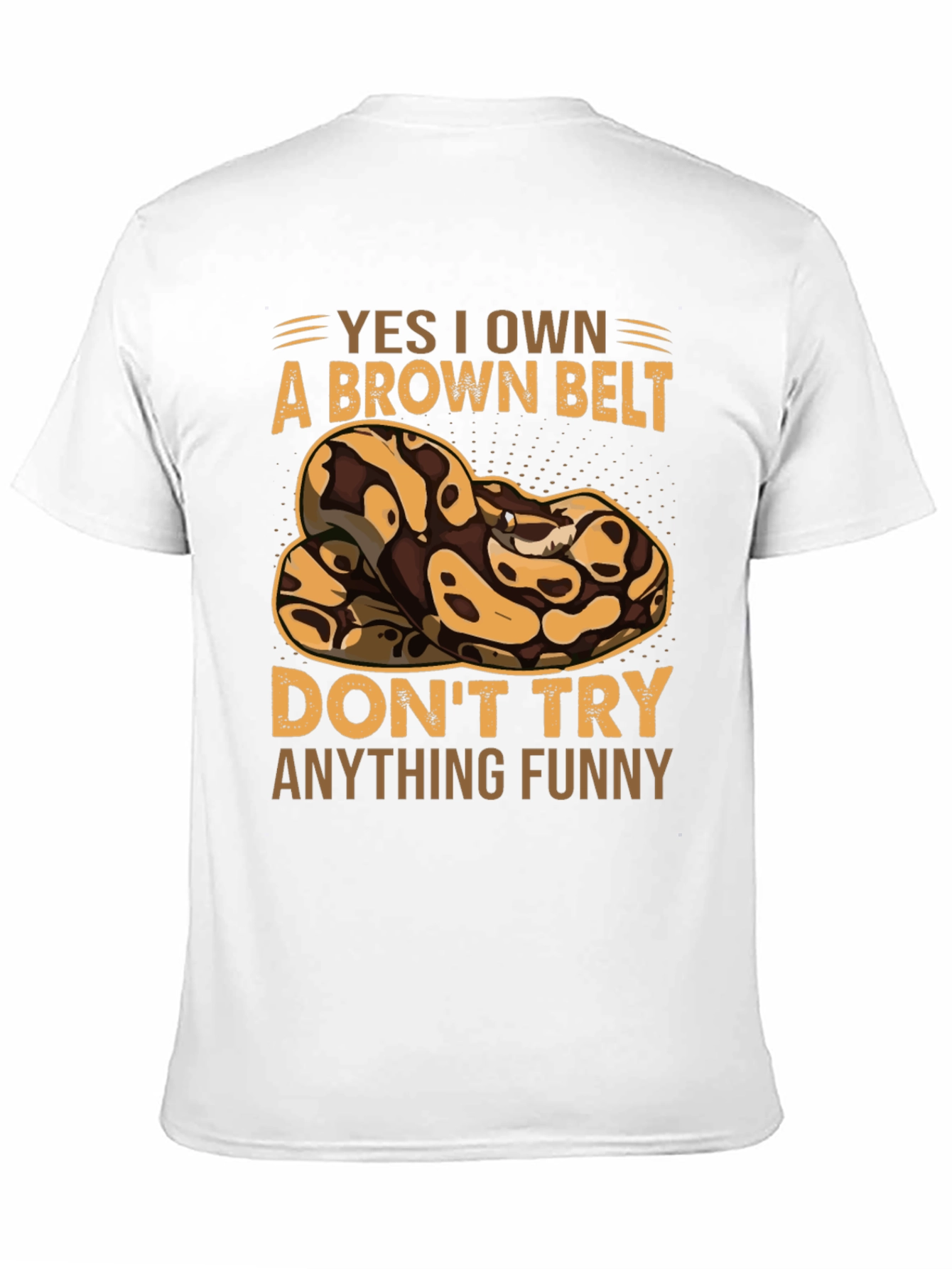 Brown Belt Snake T-Shirt - Funny Novelty Tee