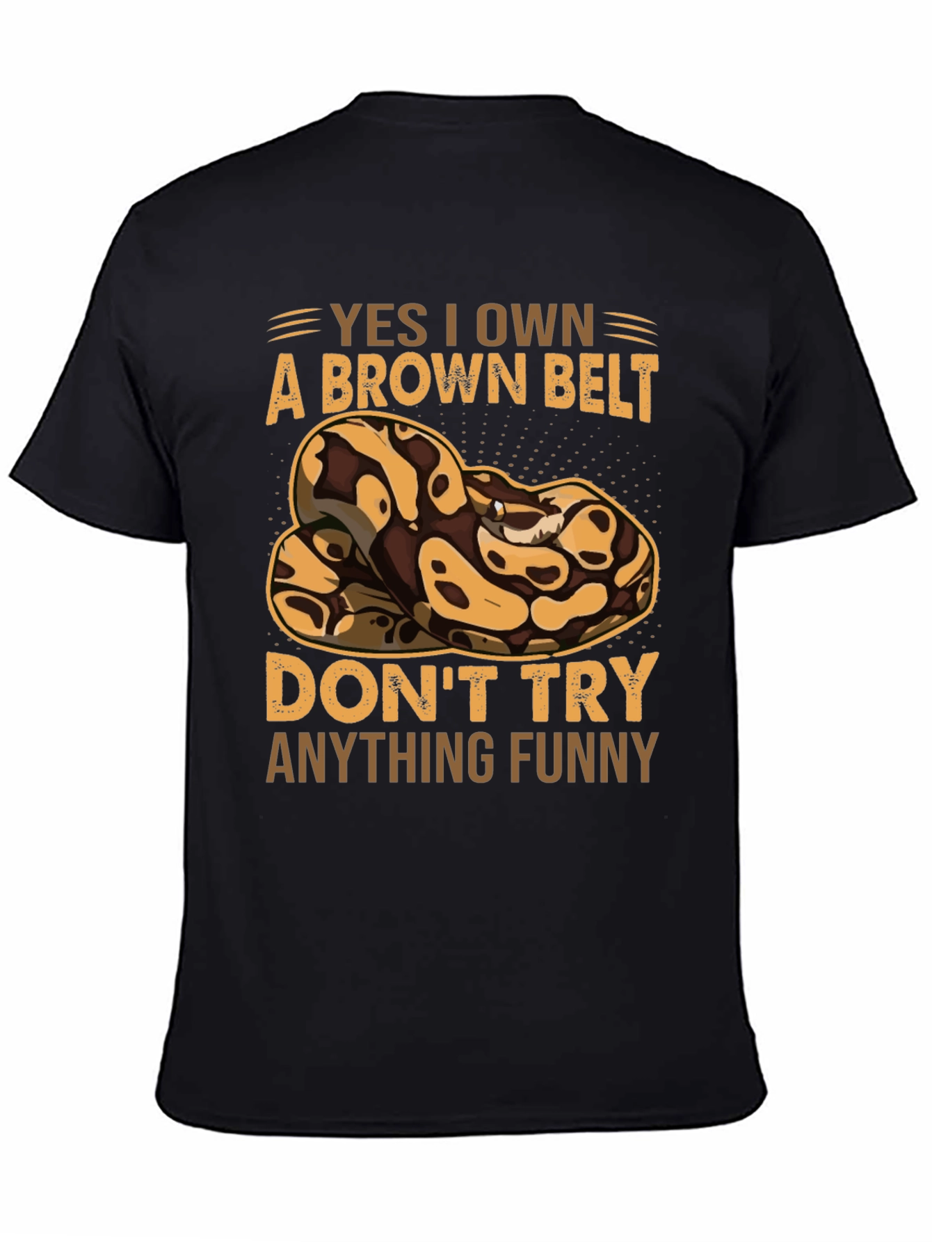 Brown Belt Snake T-Shirt - Funny Novelty Tee