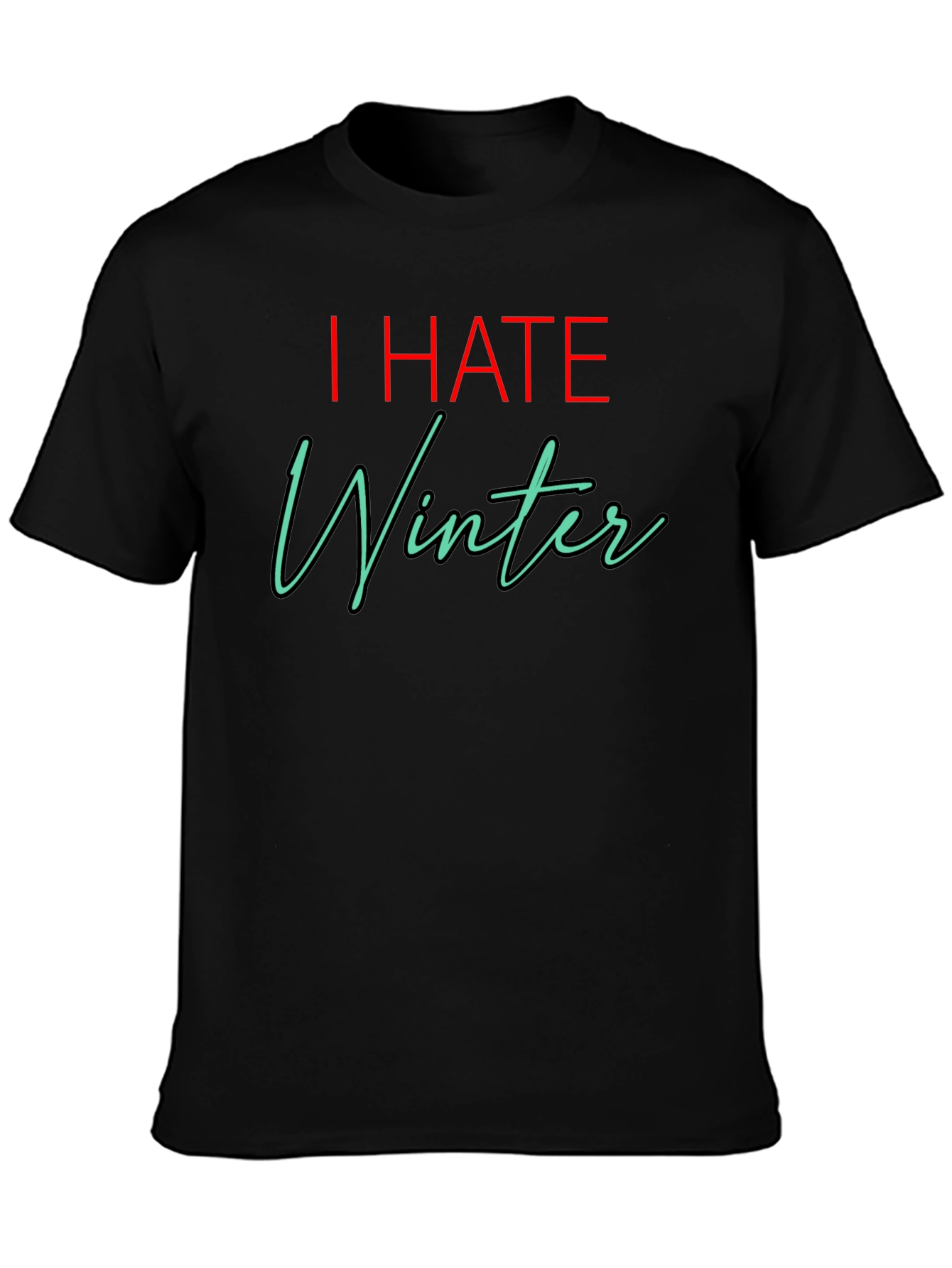I HATE Winter T-Shirt - Black Novelty Tee