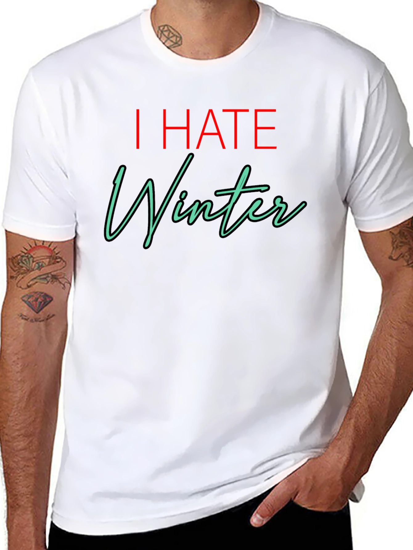 I HATE Winter T-Shirt - Black Novelty Tee