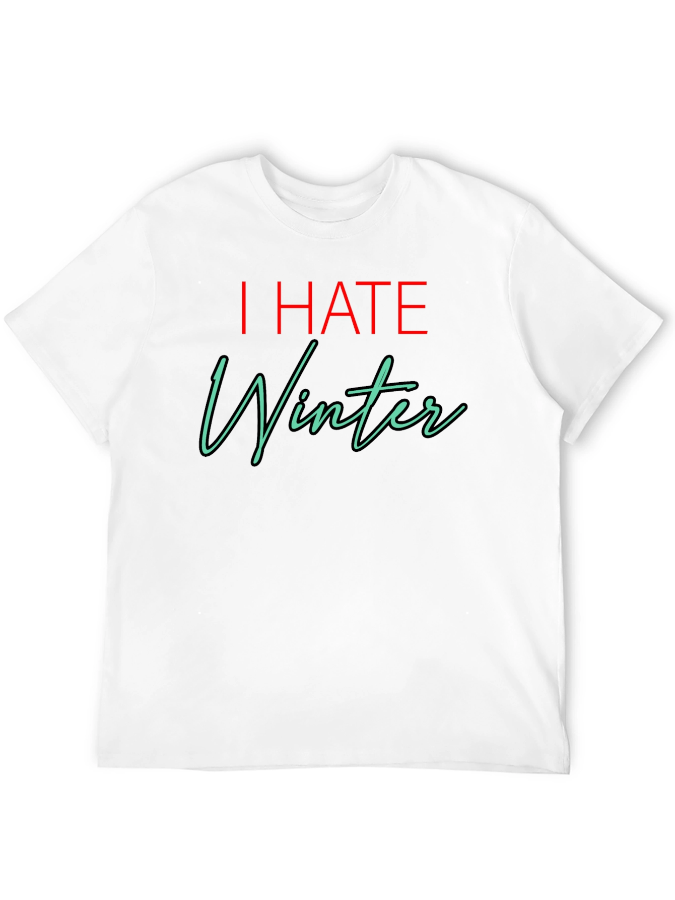 I HATE Winter T-Shirt - Black Novelty Tee