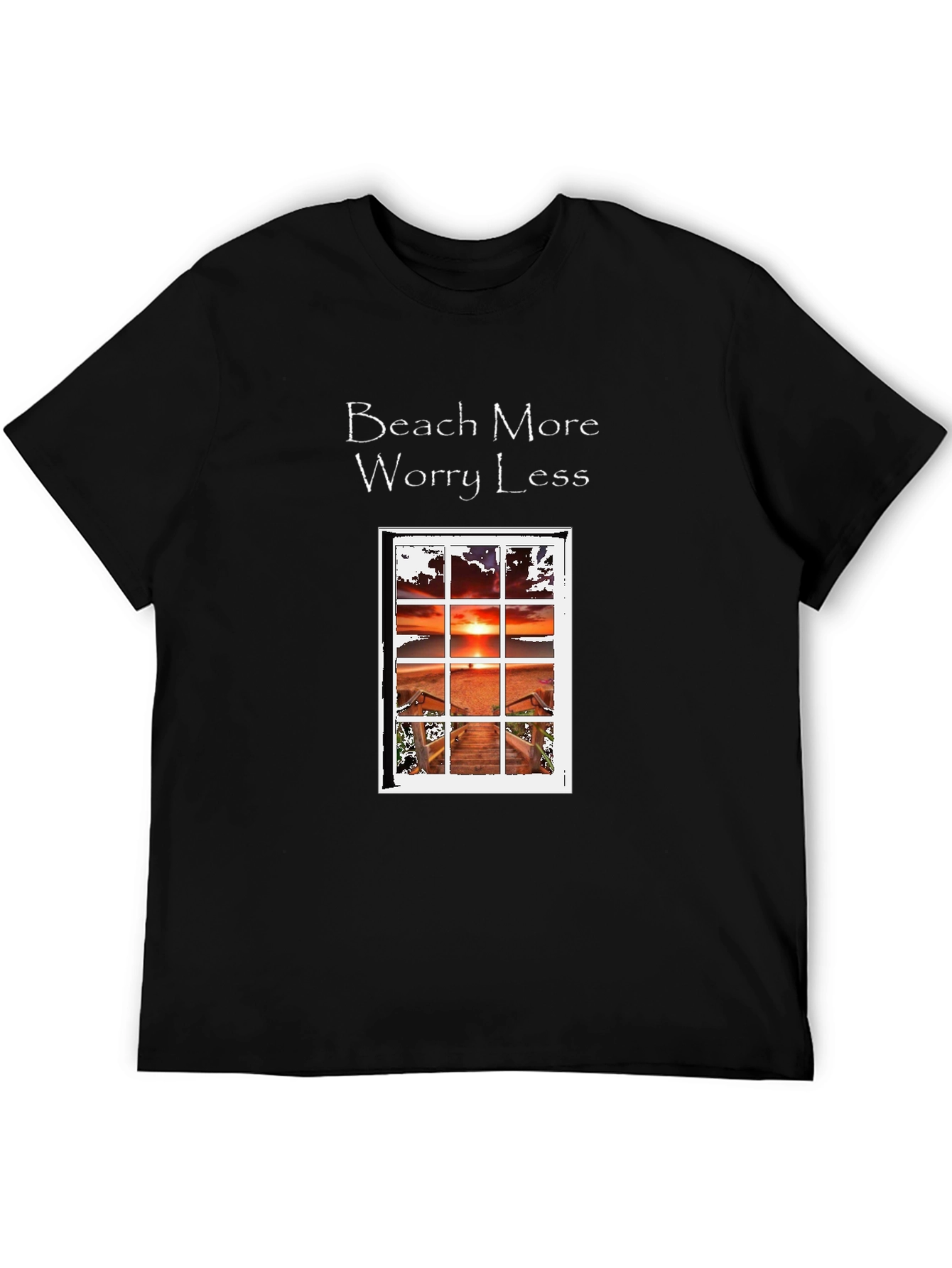 Beach More Worry Less Graphic T-Shirt
