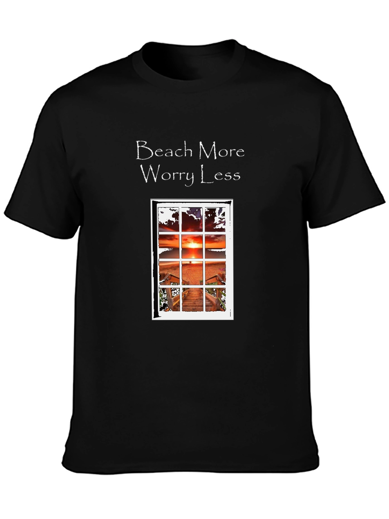 Beach More Worry Less Graphic T-Shirt