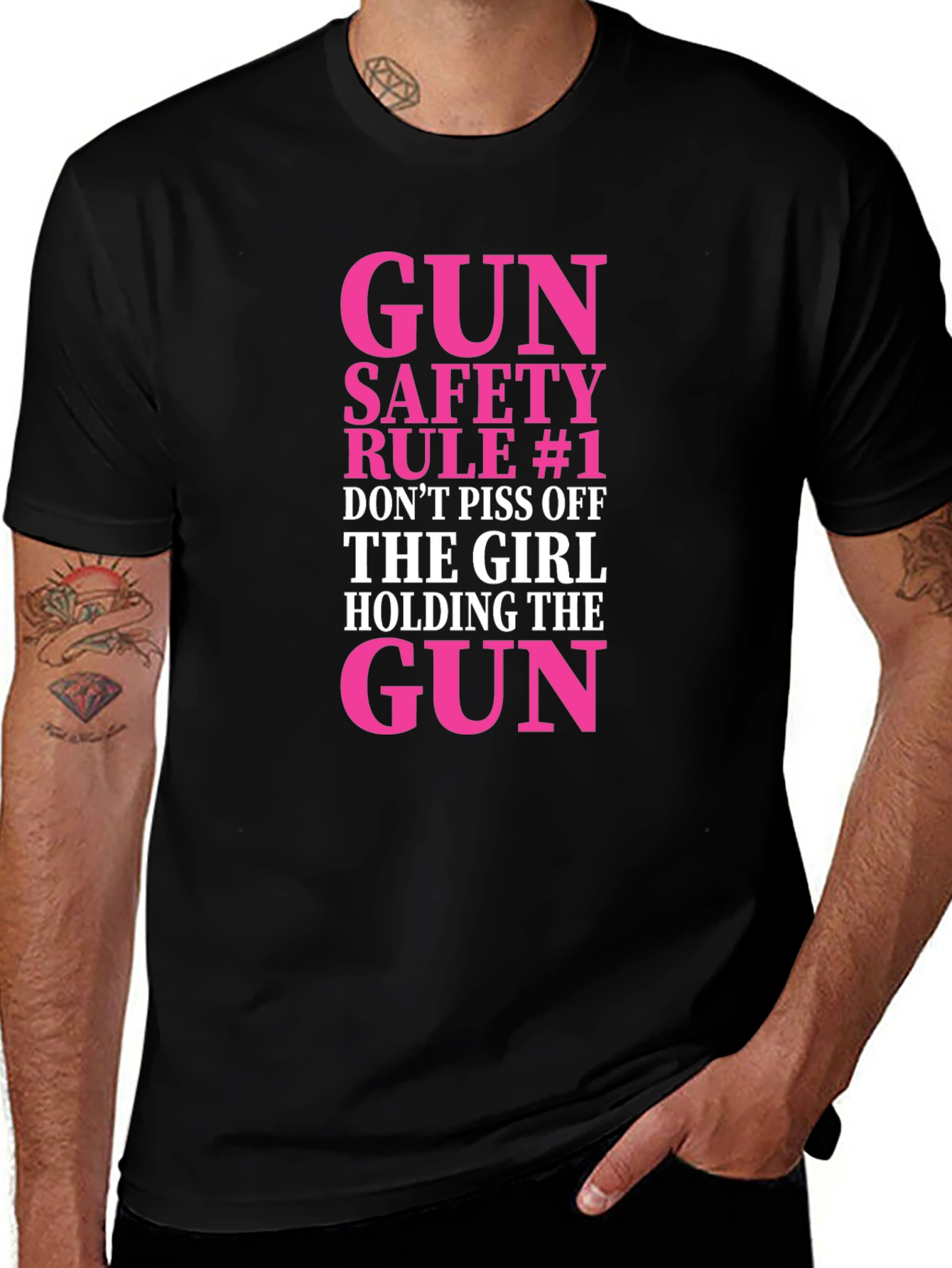 Gun Safety Rule #1 Funny Graphic Tee