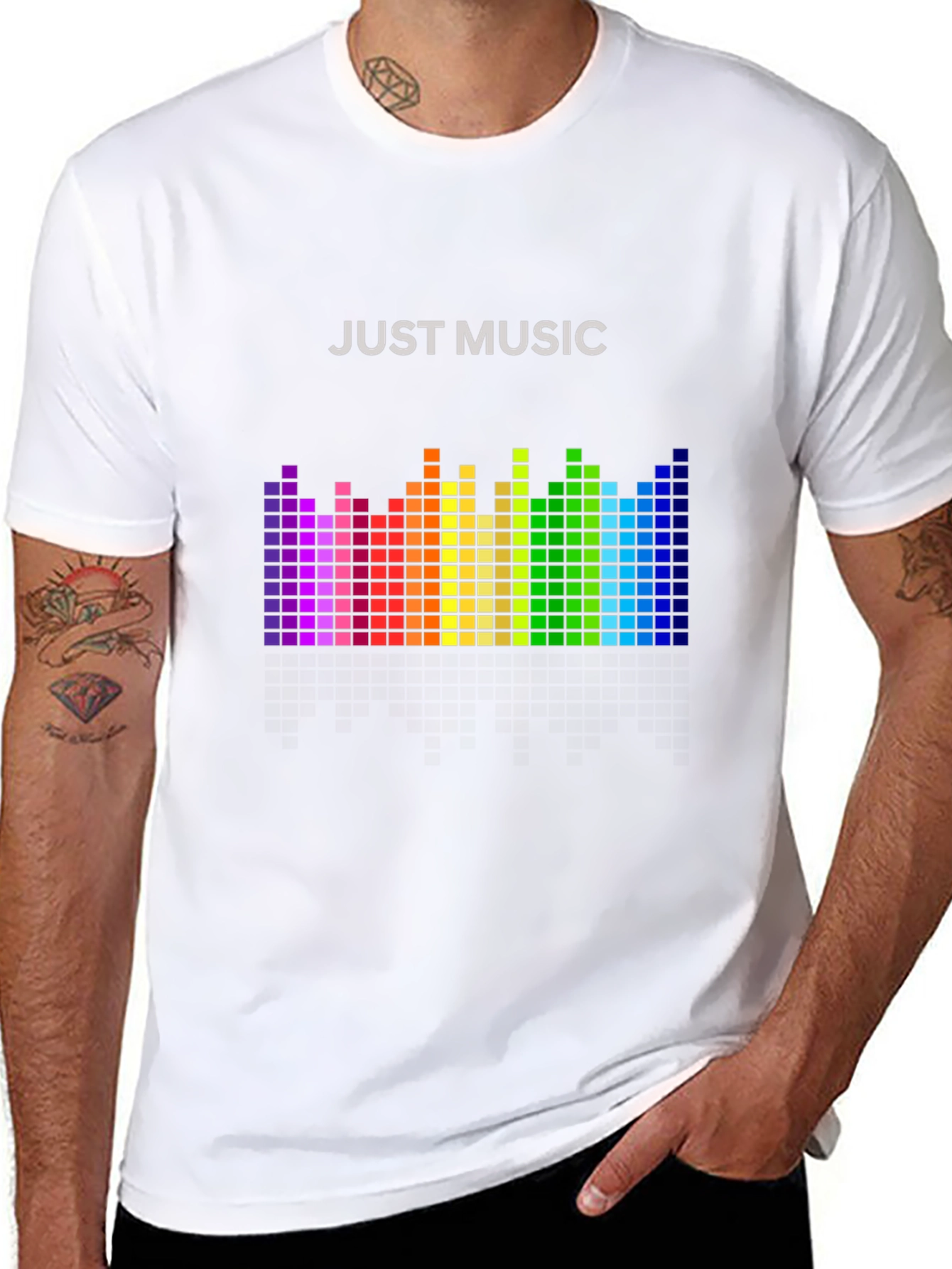 Just Music Graphic Tee - Rainbow Equalizer T-Shirt
