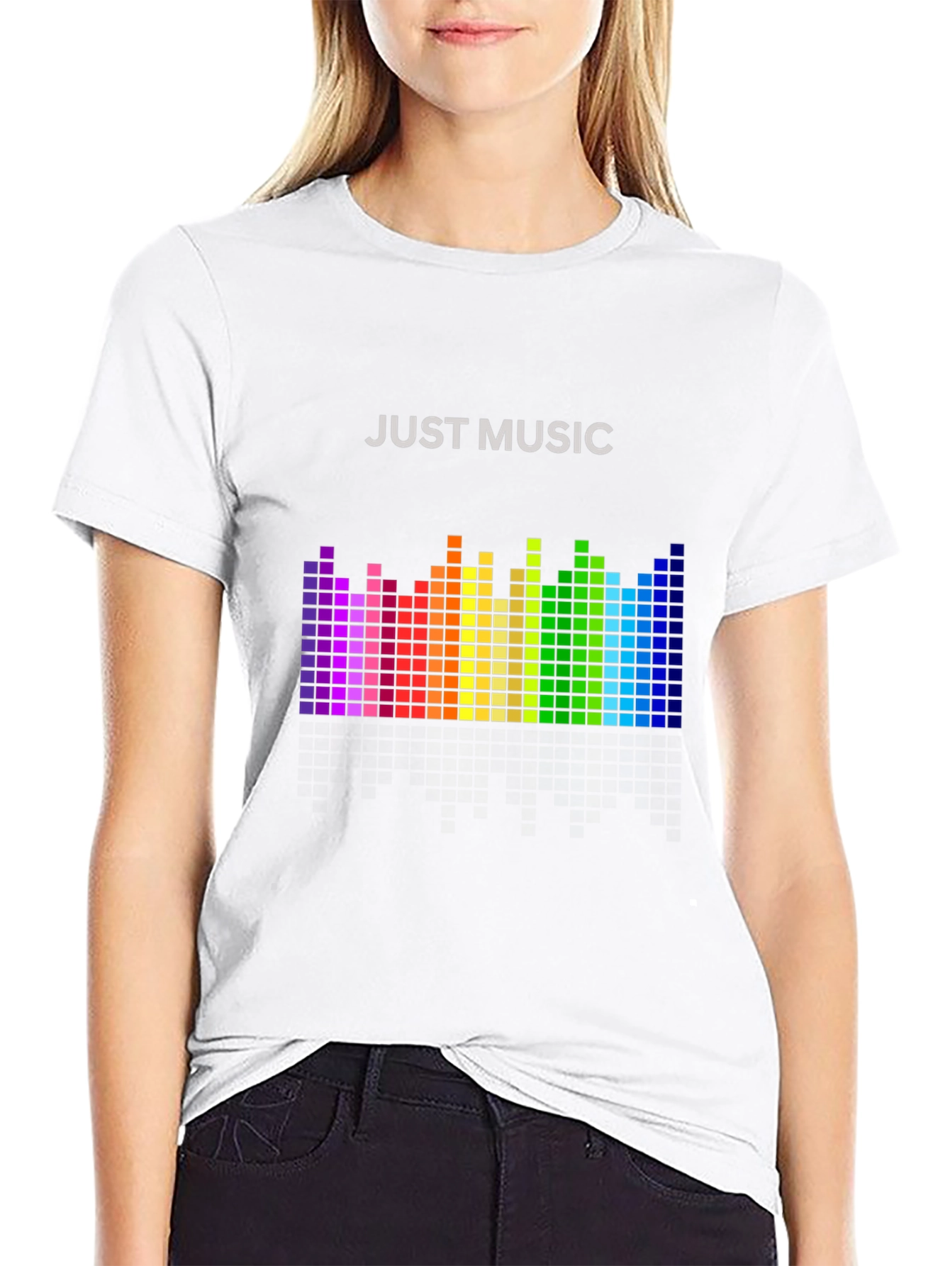 Just Music Graphic Tee - Rainbow Equalizer T-Shirt