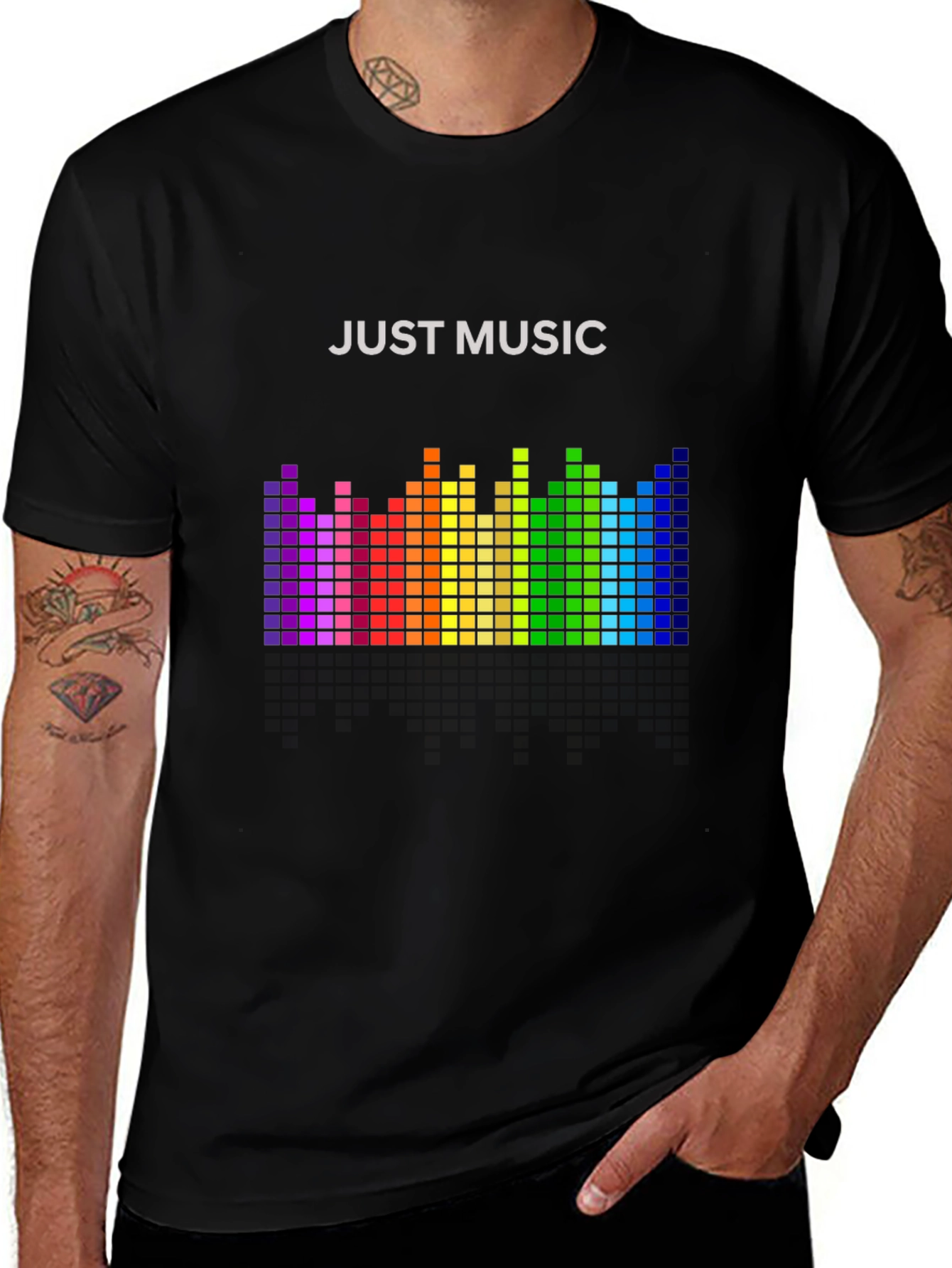 Just Music Graphic Tee - Rainbow Equalizer T-Shirt