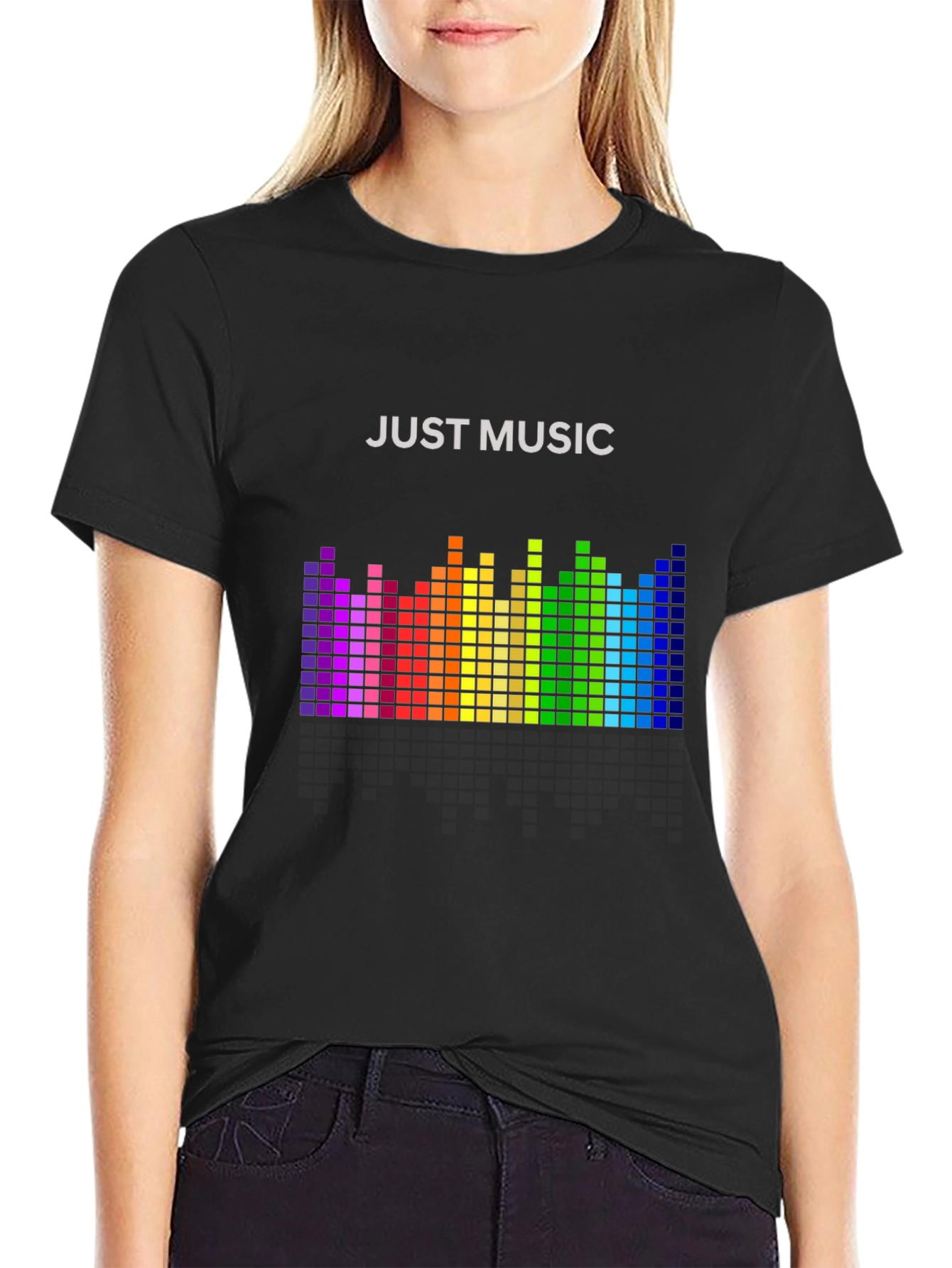Just Music Graphic Tee - Rainbow Equalizer T-Shirt