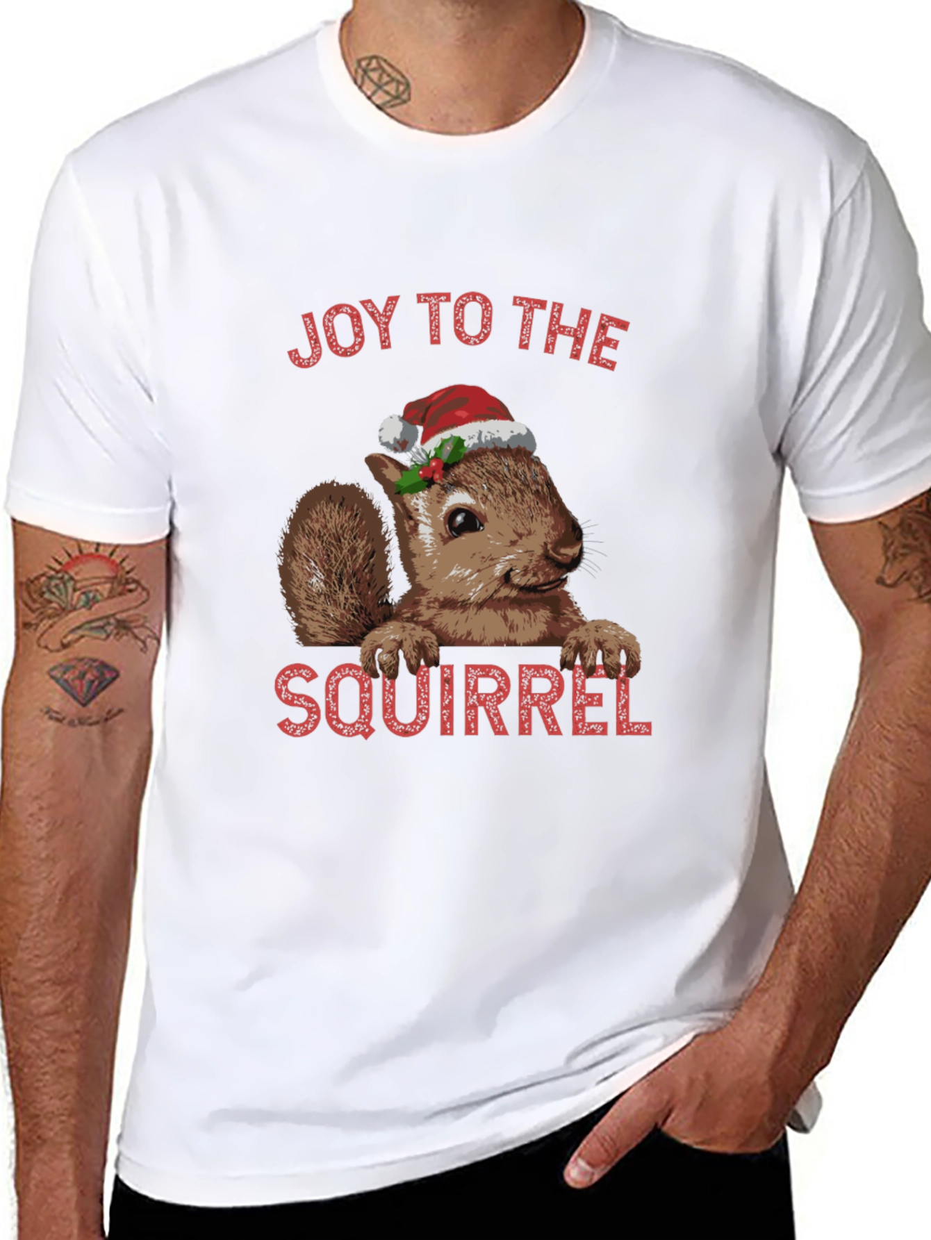 Joy To The Squirrel Christmas T-Shirt