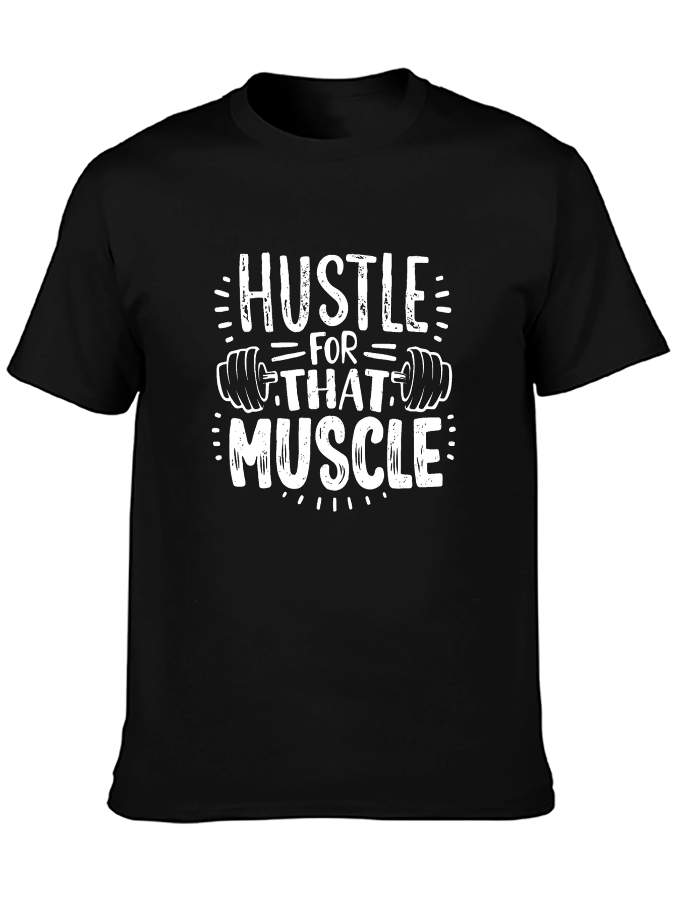 Hustle for That Muscle Black Graphic T-Shirt