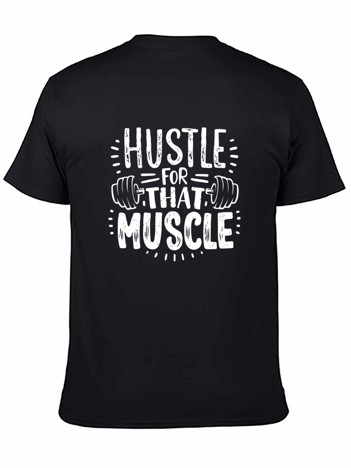 Hustle for That Muscle Black Graphic T-Shirt