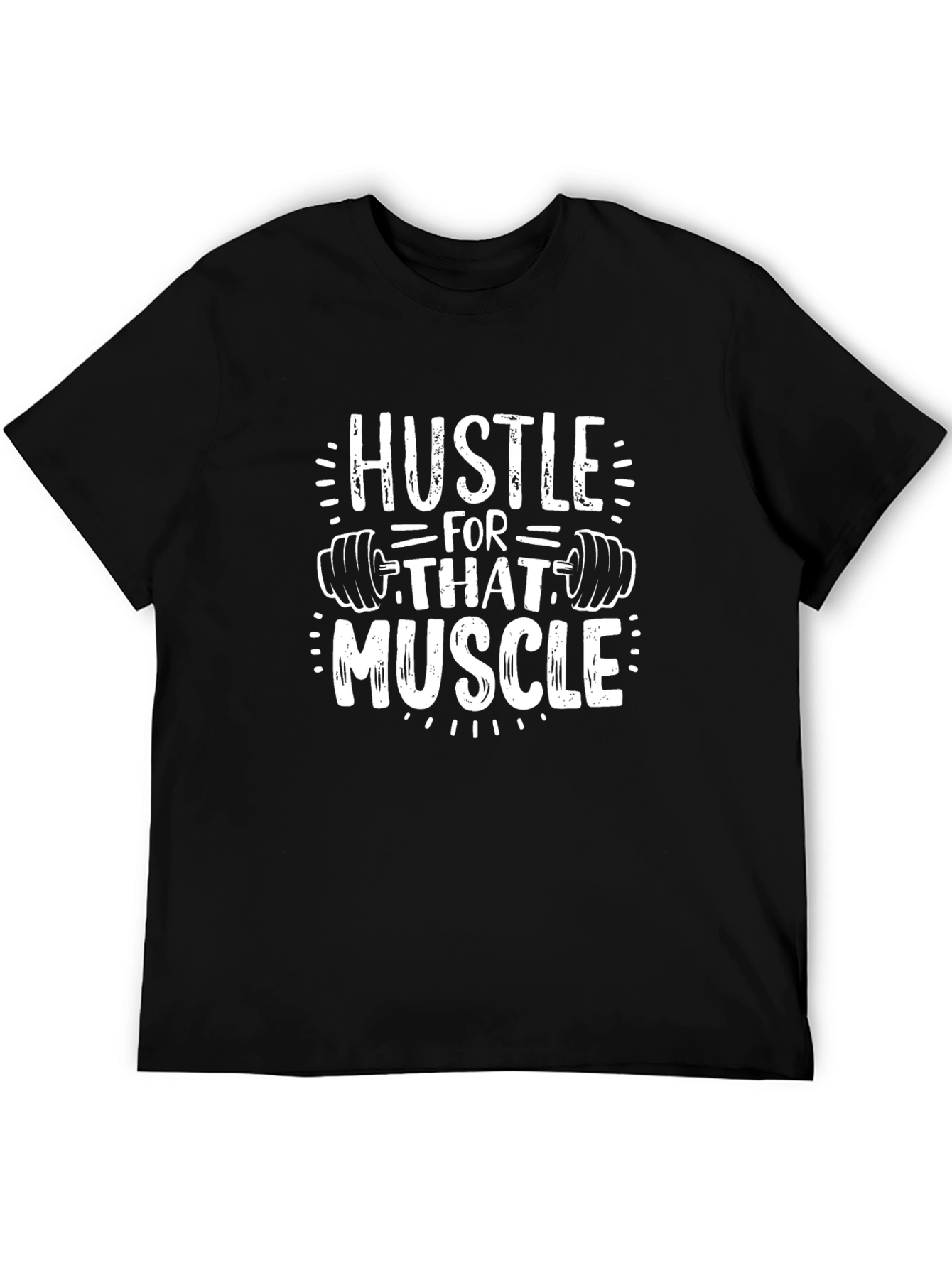 Hustle for That Muscle Black Graphic T-Shirt