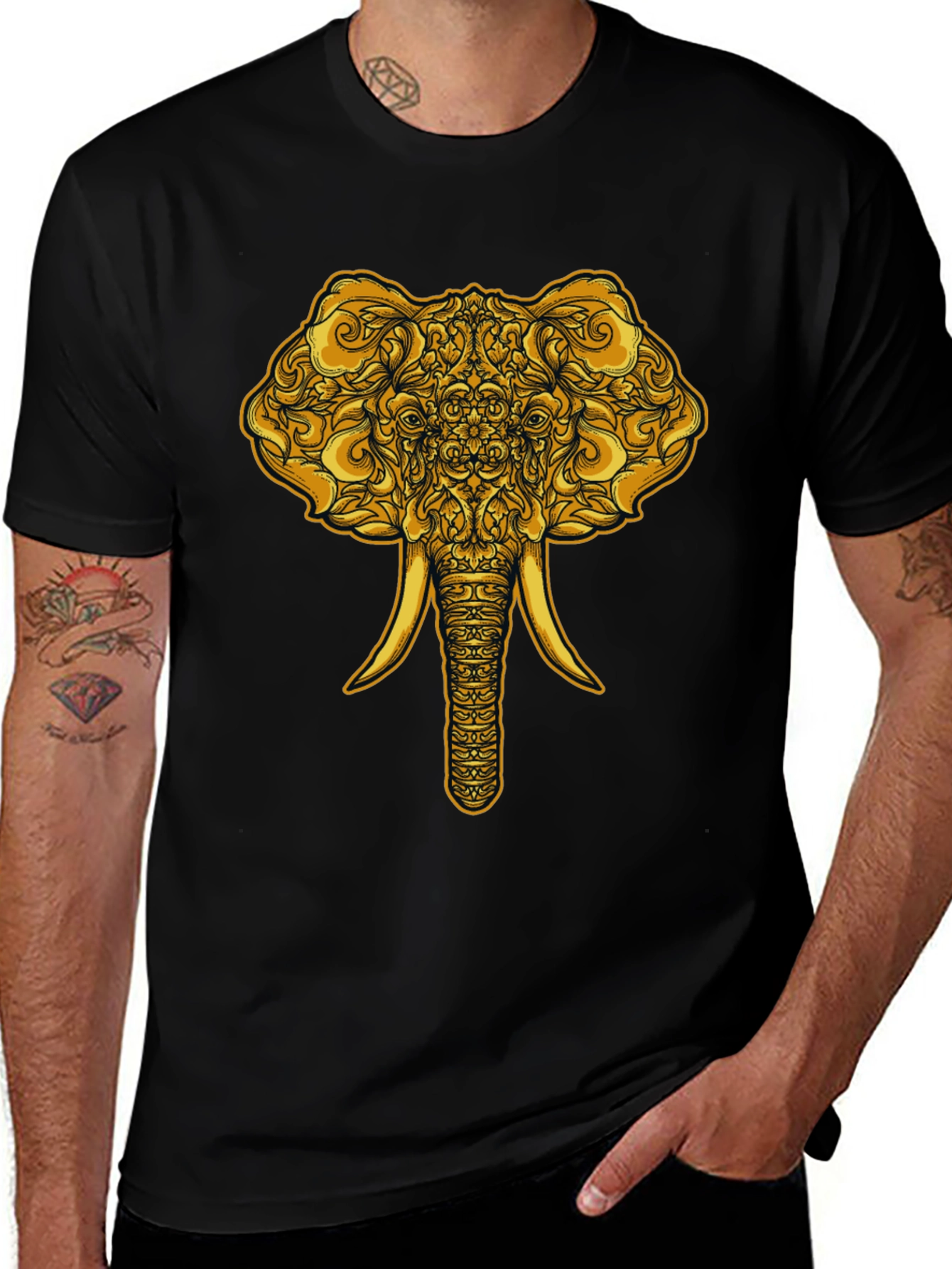 Ornate Elephant Graphic T-Shirt