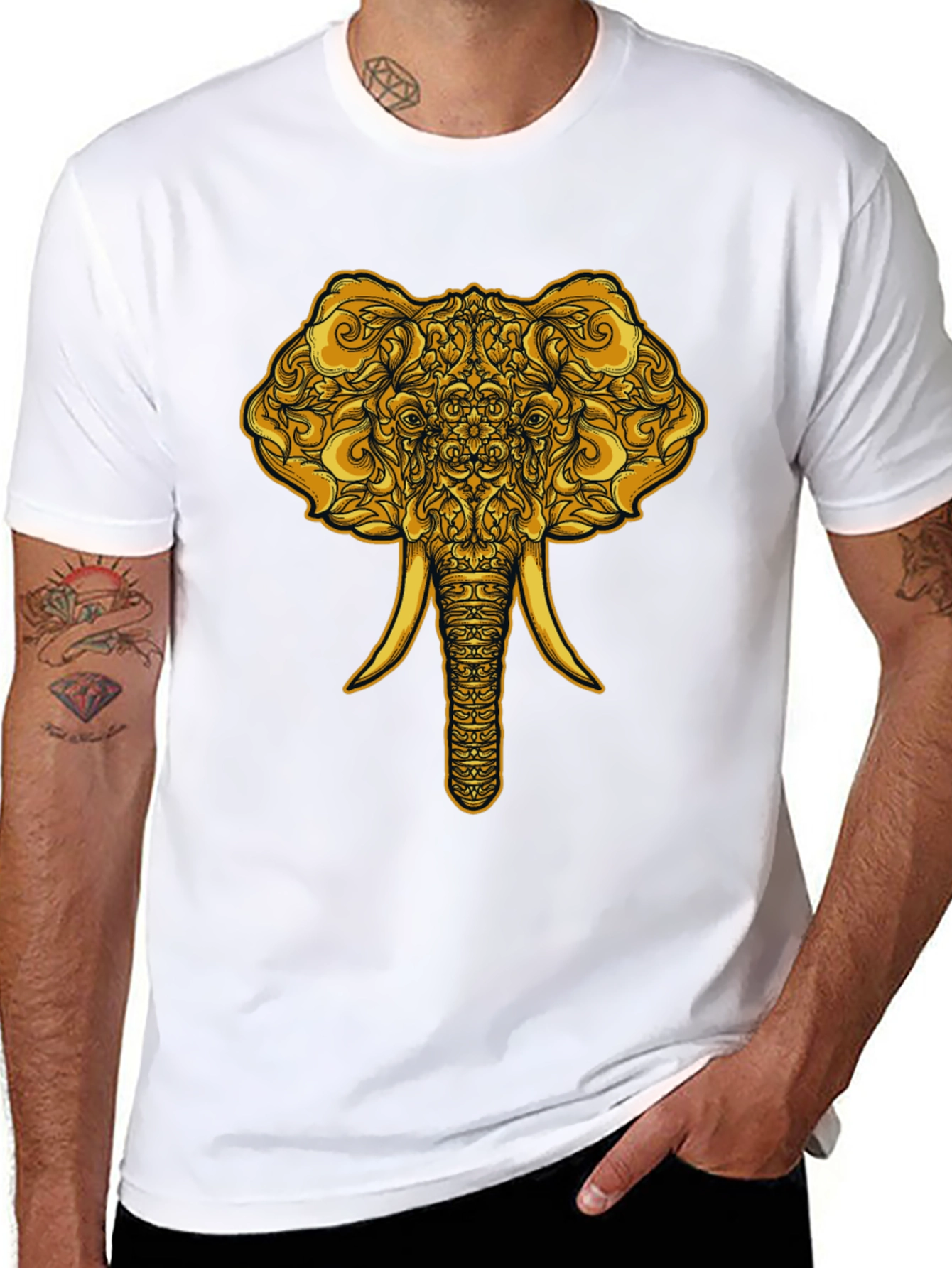 Ornate Elephant Graphic T-Shirt