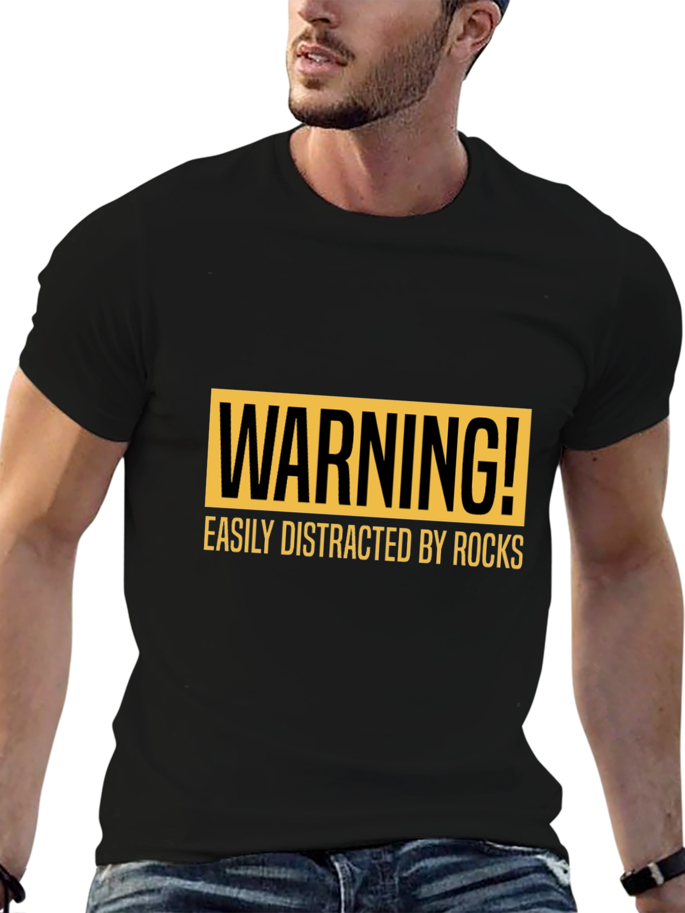 Warning Easily Distracted by Rocks T-Shirt