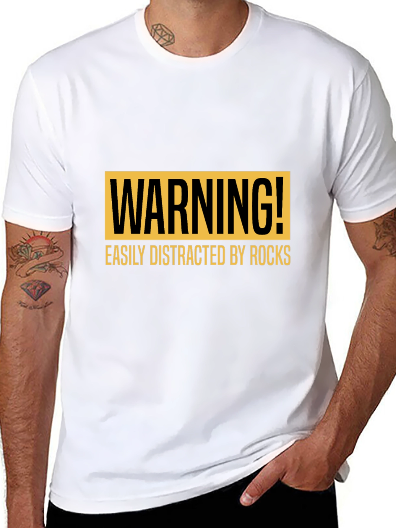 Warning Easily Distracted by Rocks T-Shirt