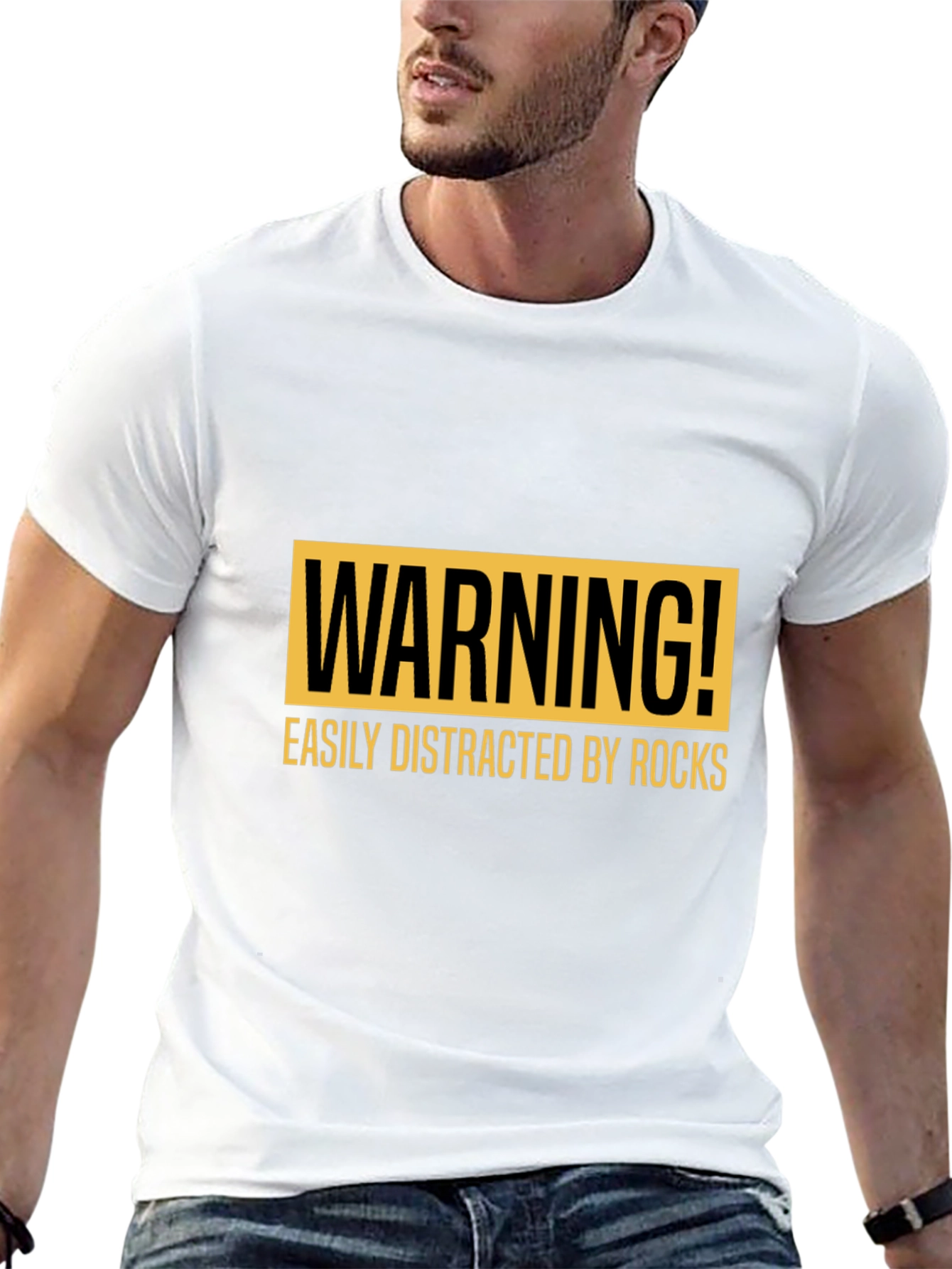 Warning Easily Distracted by Rocks T-Shirt