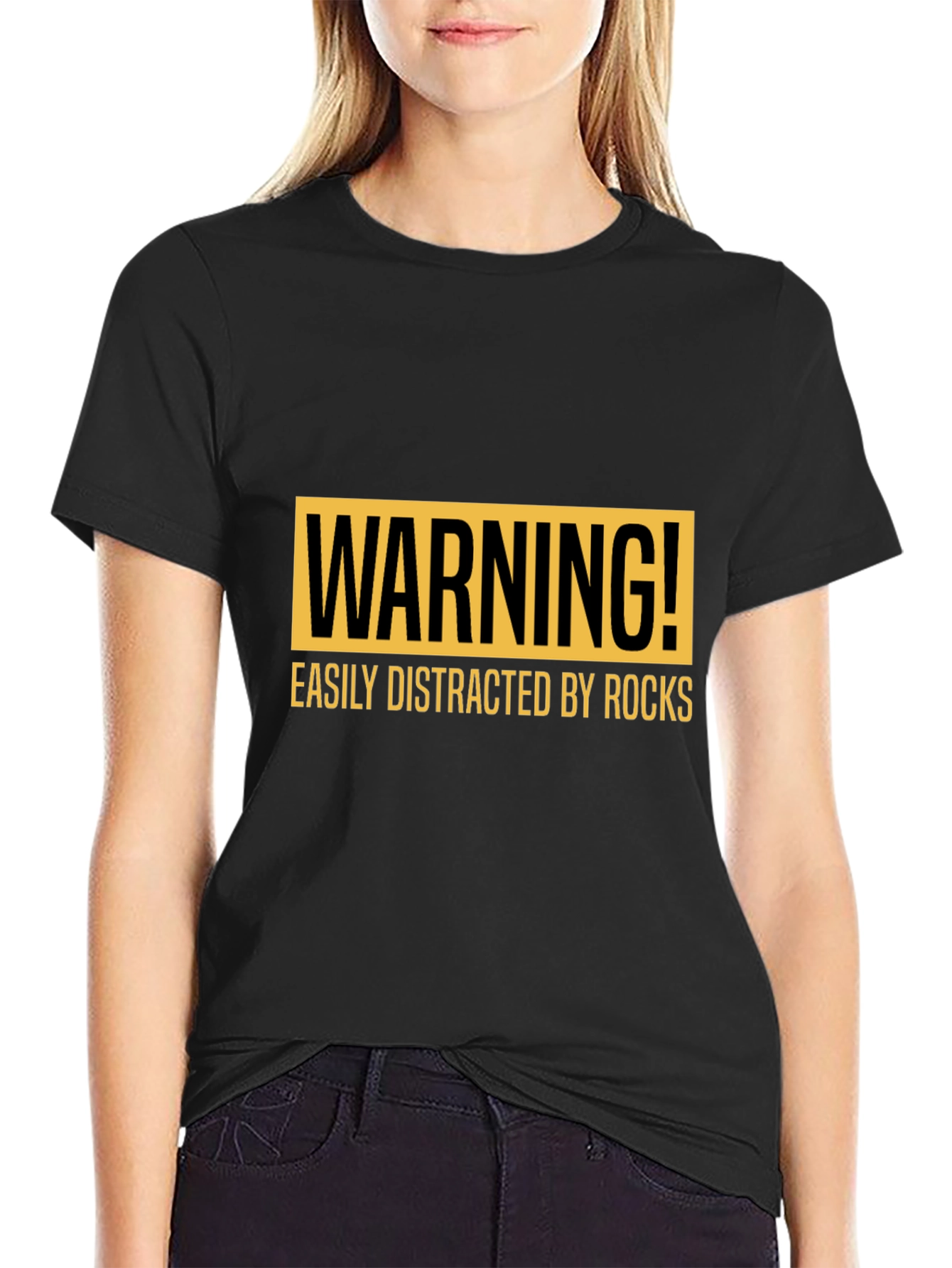Warning Easily Distracted by Rocks T-Shirt
