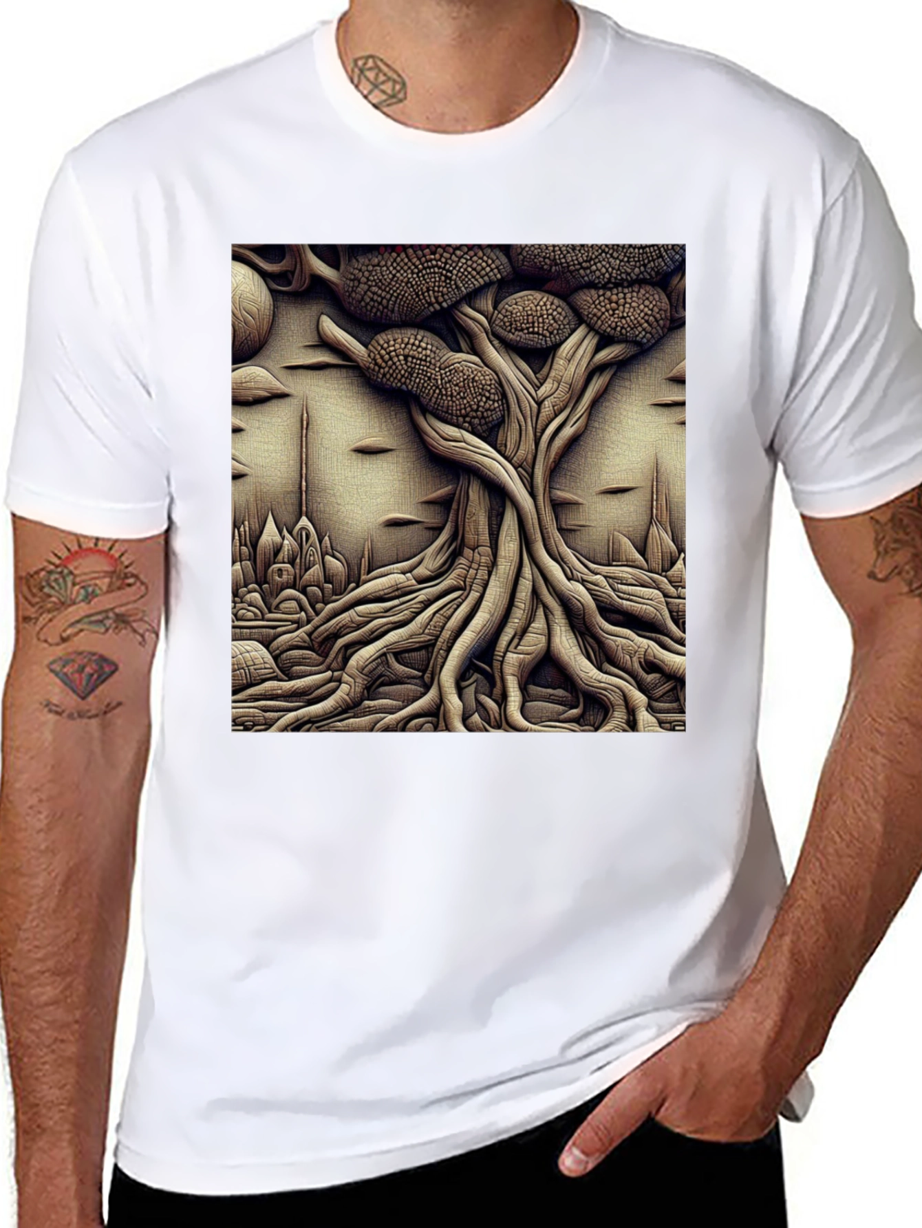 Surreal Tree Graphic Tee - Unique Art Shirt