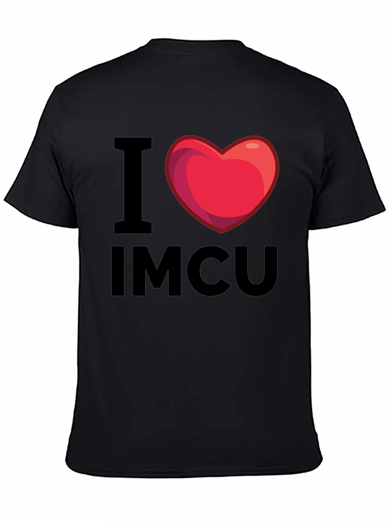 I Heart IMCU T-Shirt - Graphic Print Black Tee