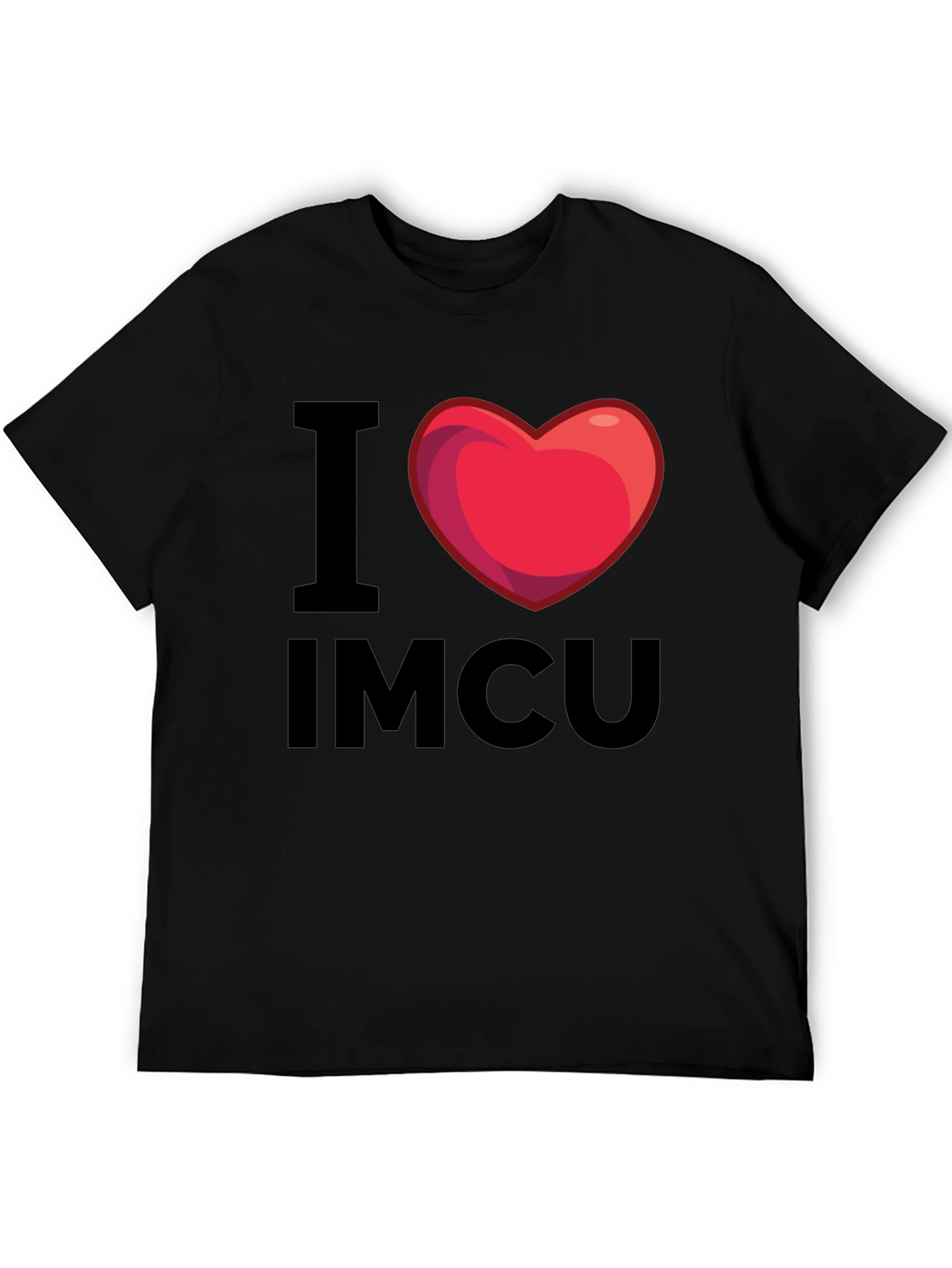 I Heart IMCU T-Shirt - Graphic Print Black Tee