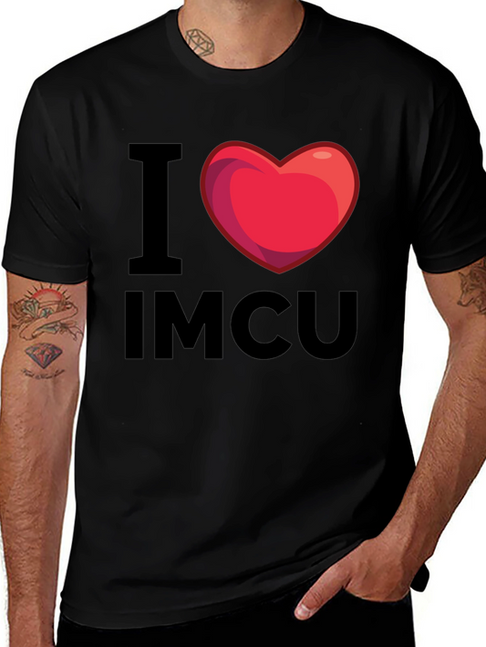 I Heart IMCU T-Shirt - Graphic Print Black Tee