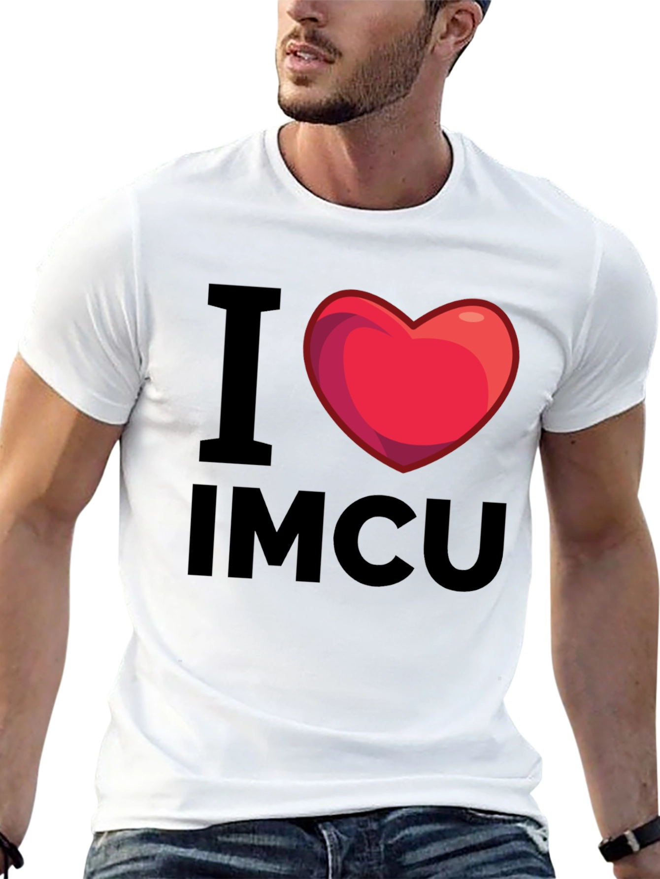 I Heart IMCU T-Shirt - Graphic Print Black Tee