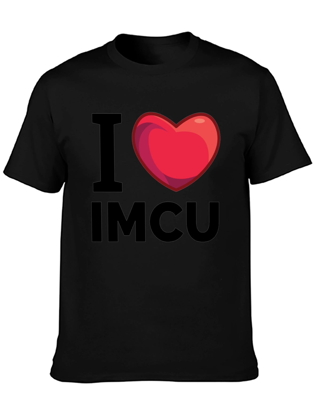 I Heart IMCU T-Shirt - Graphic Print Black Tee