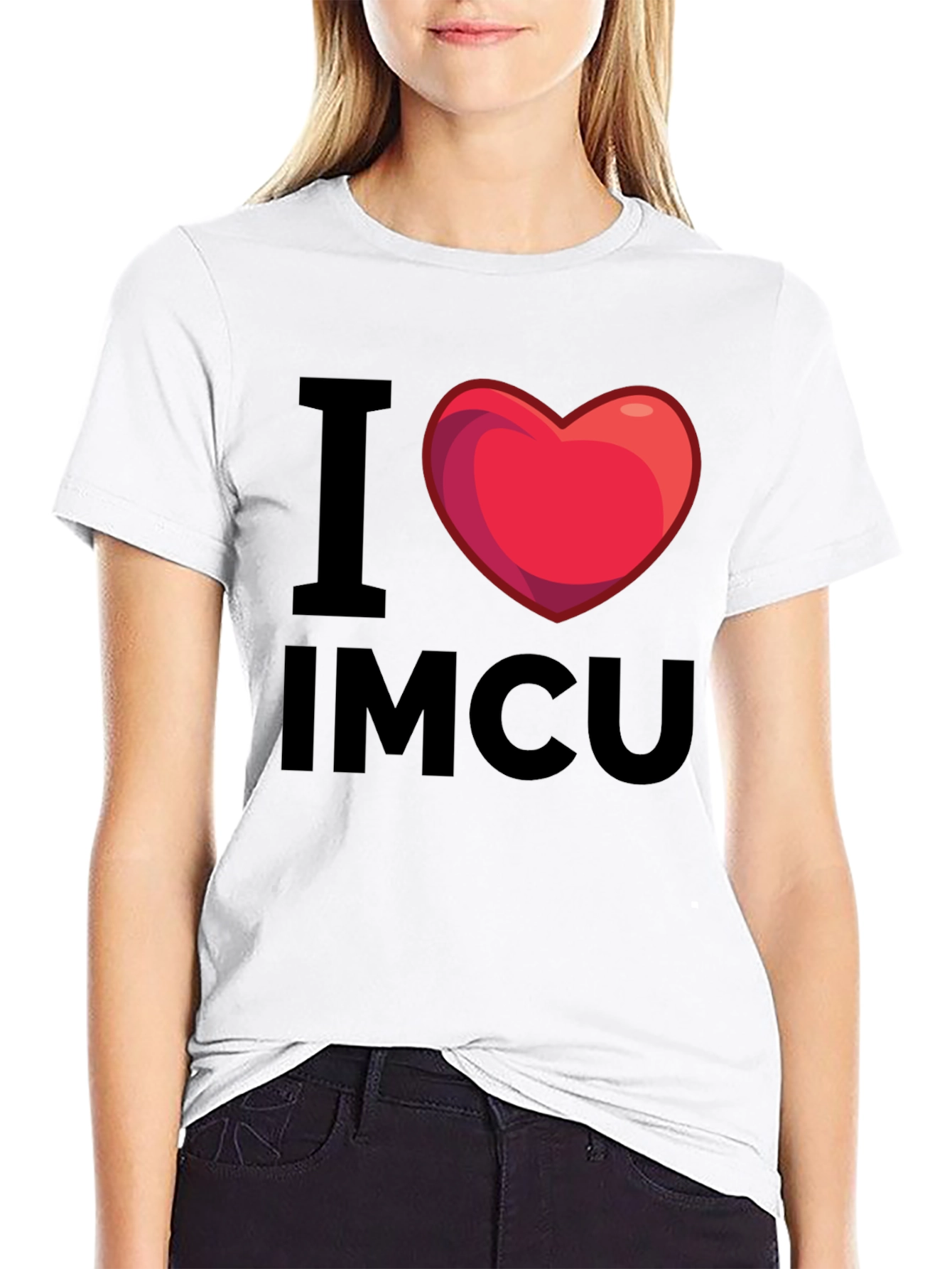 I Heart IMCU T-Shirt - Graphic Print Black Tee