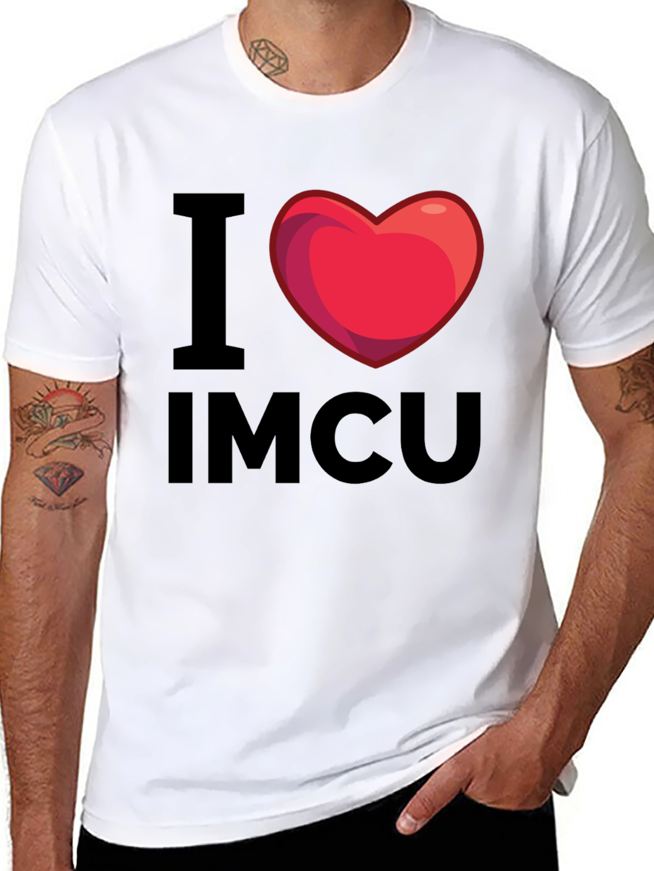 I Heart IMCU T-Shirt - Graphic Print Black Tee