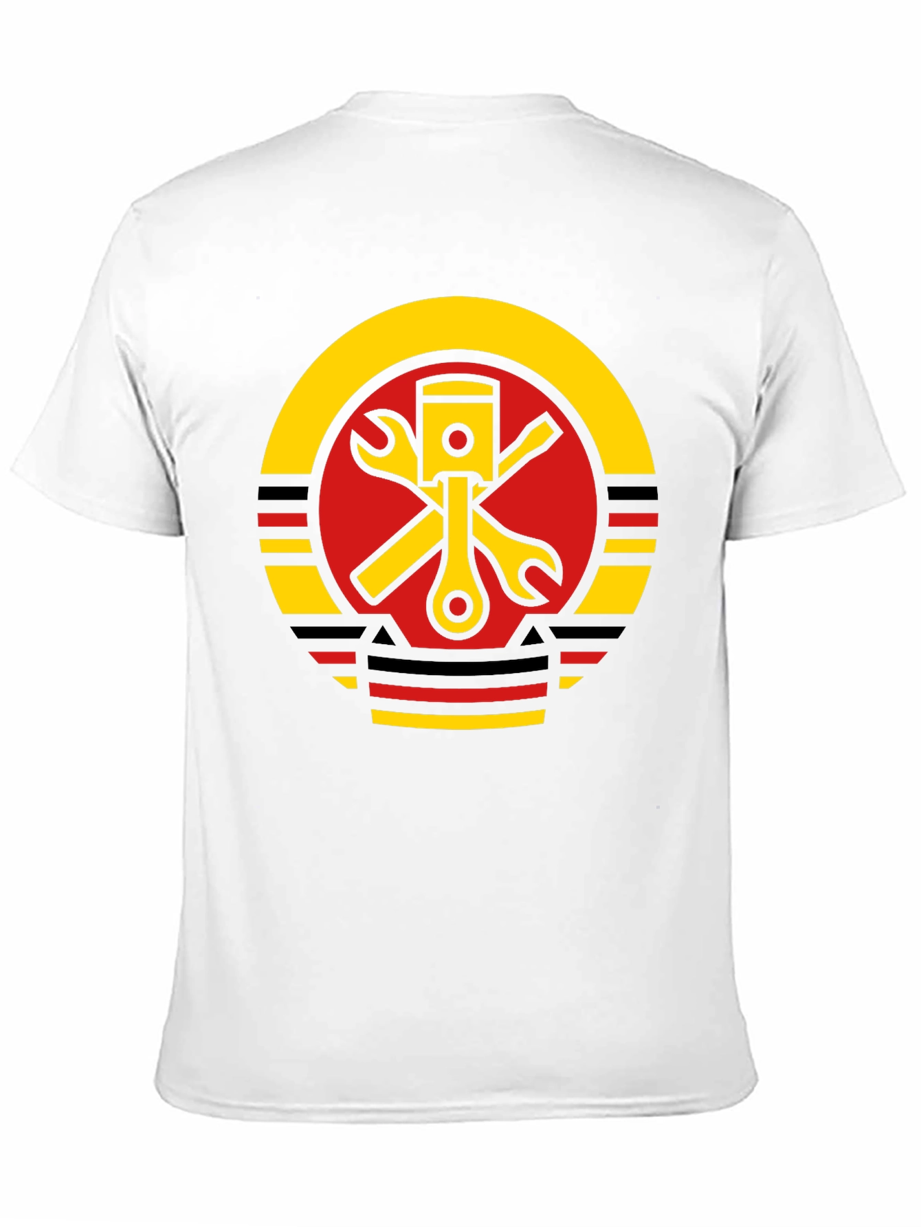 Piston Wrench Graphic Tee - Black Cotton Mechanic T-Shirt