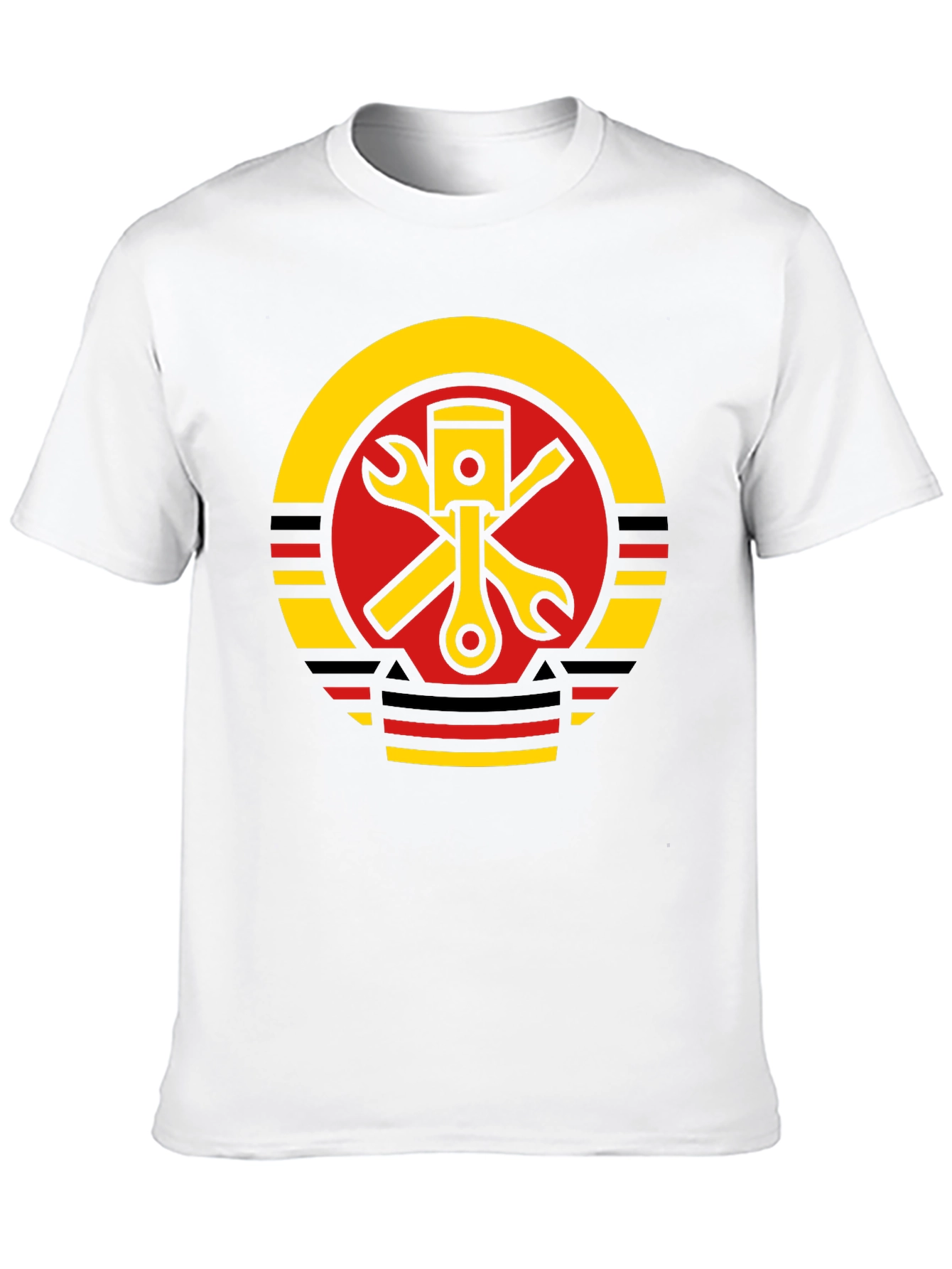 Piston Wrench Graphic Tee - Black Cotton Mechanic T-Shirt
