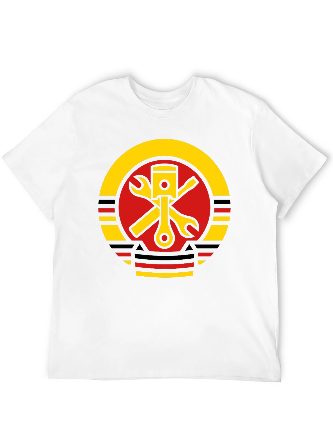 Piston Wrench Graphic Tee - Black Cotton Mechanic T-Shirt