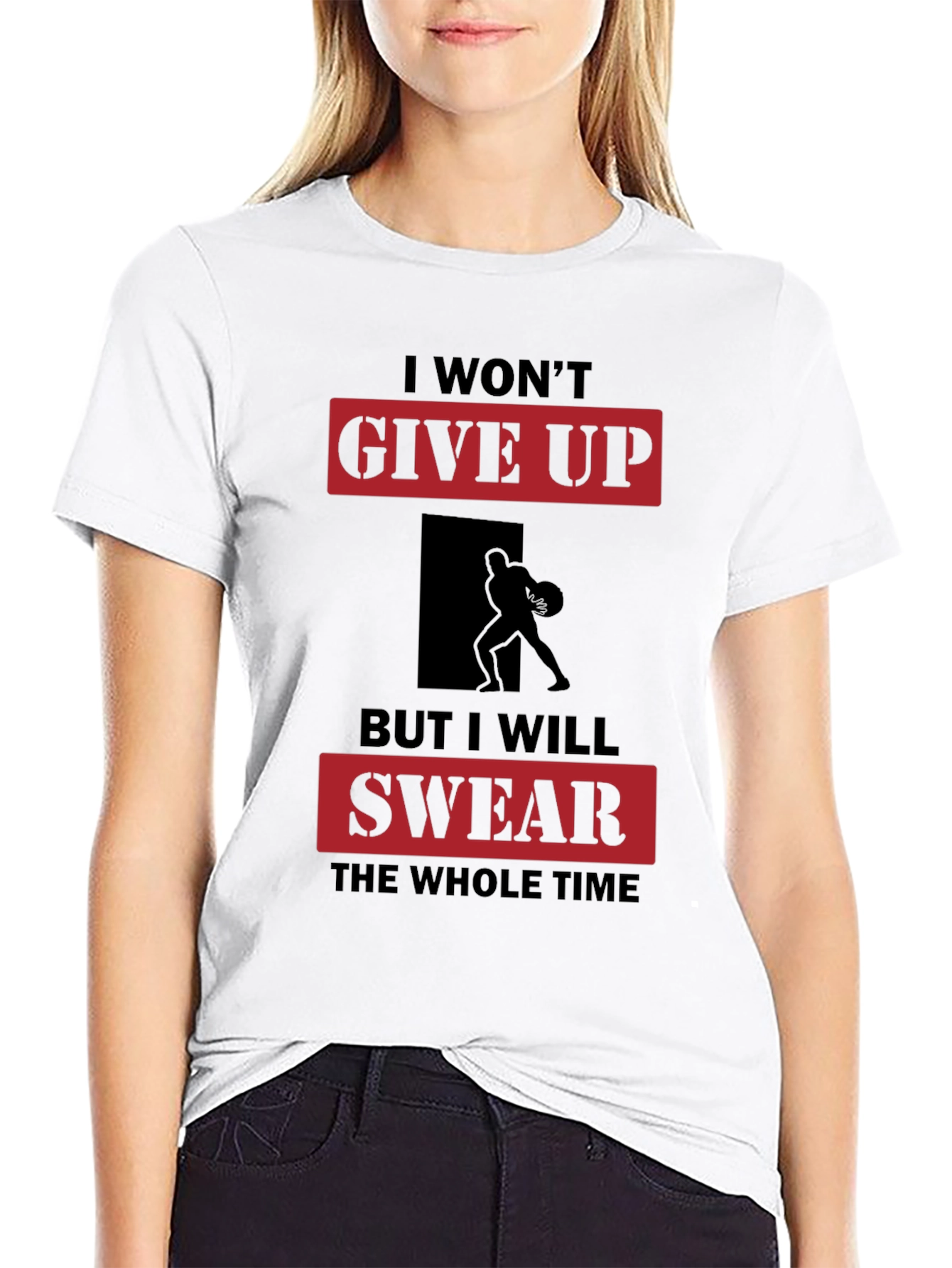 Motivational Graphic T-Shirt - I Wont Give Up Slogan