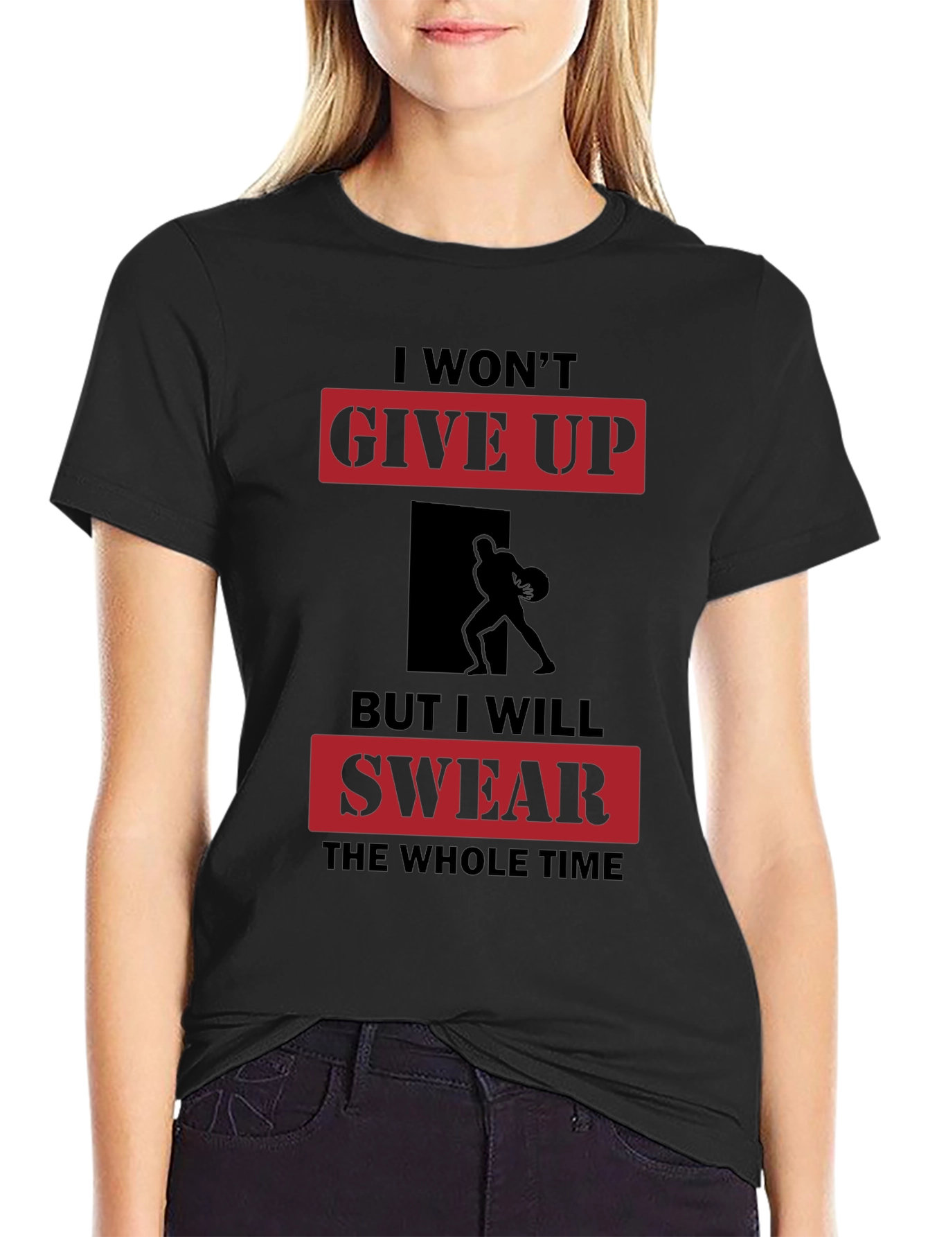 Motivational Graphic T-Shirt - I Wont Give Up Slogan