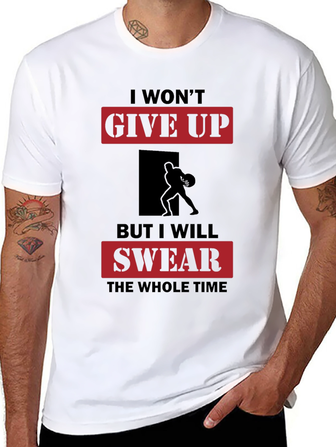 Motivational Graphic T-Shirt - I Wont Give Up Slogan