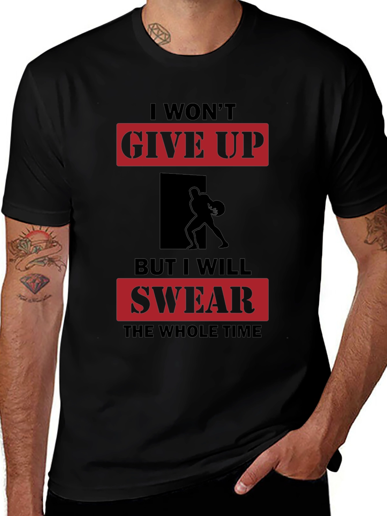 Motivational Graphic T-Shirt - I Wont Give Up Slogan