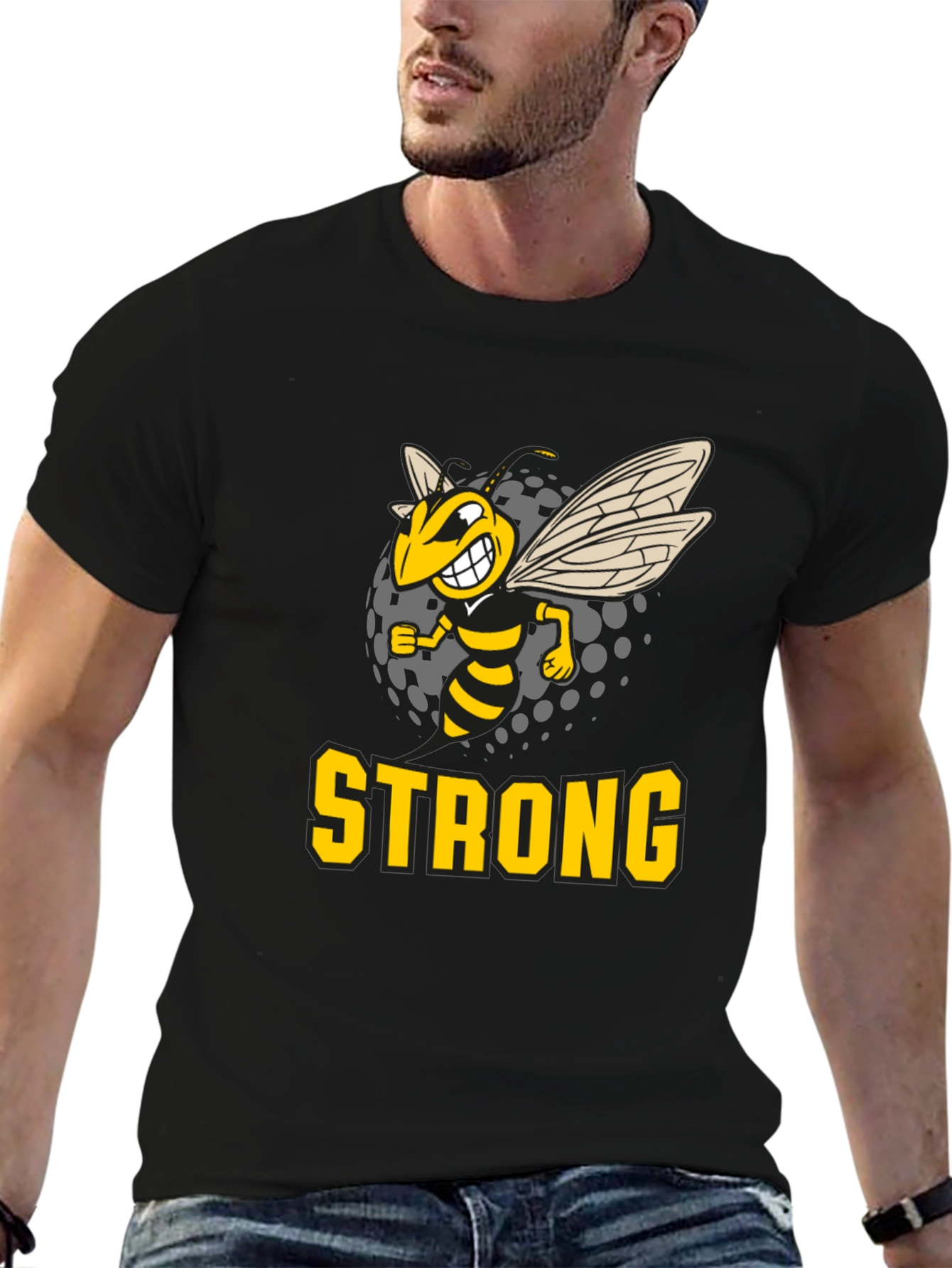 Strong Hornet Black T-Shirt
