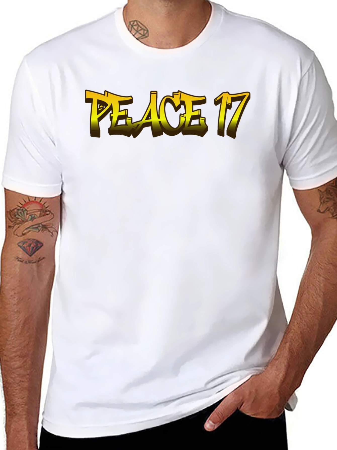 Peace 17 Black Graphic Tee